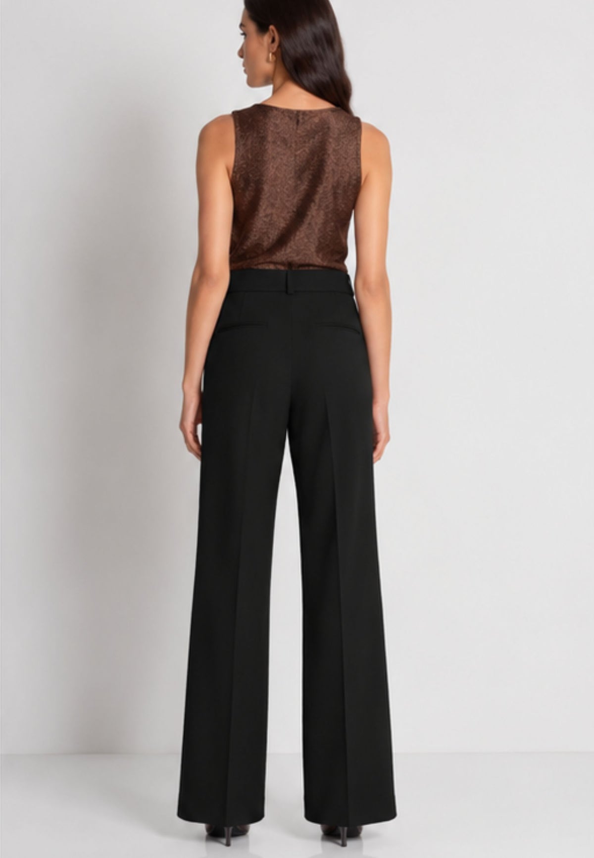 Fracomina - Pantalone Regular in Tessuto Stretch Nero 