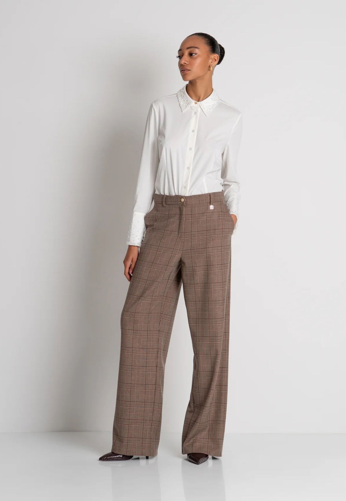 FRACOMINA - Pantalone a Vita Alta Principe di Galles 