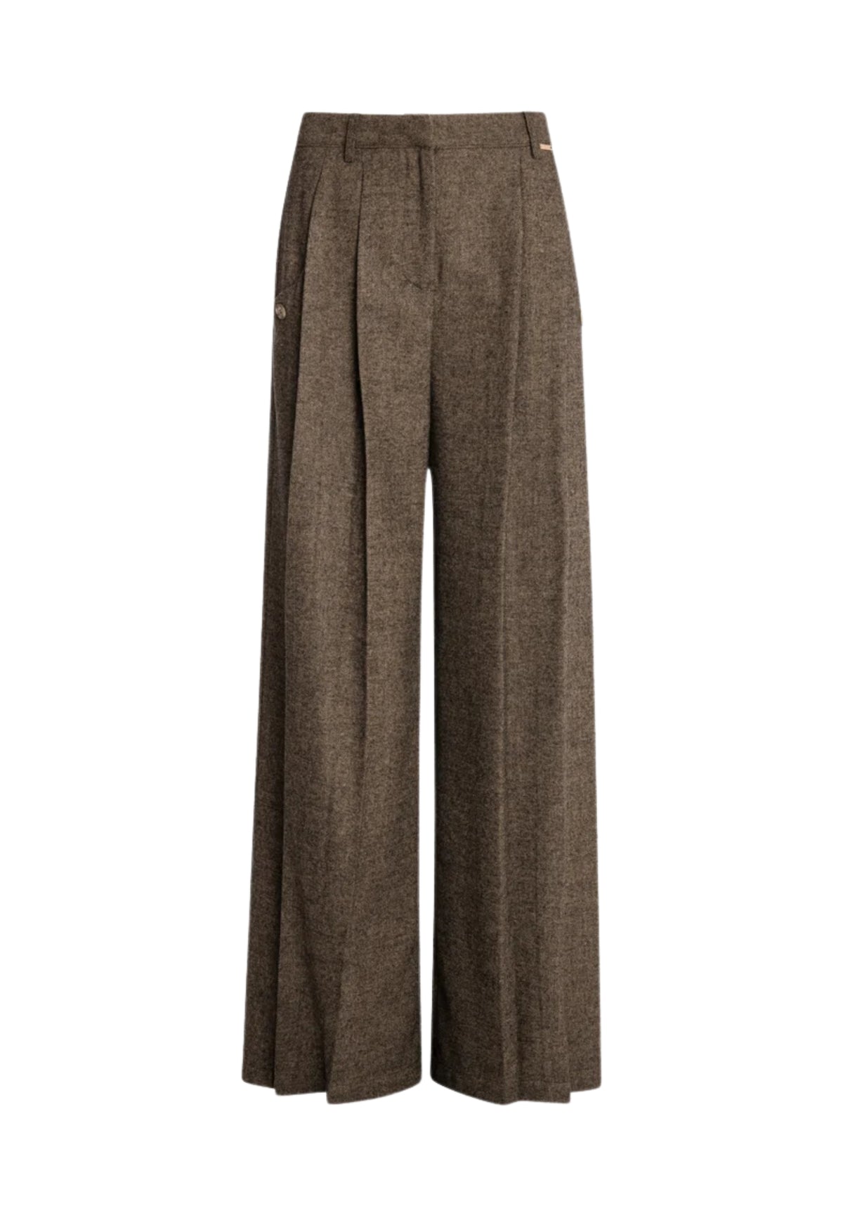 Fracomina Pantalone Wide a Palazzo in Tweed 