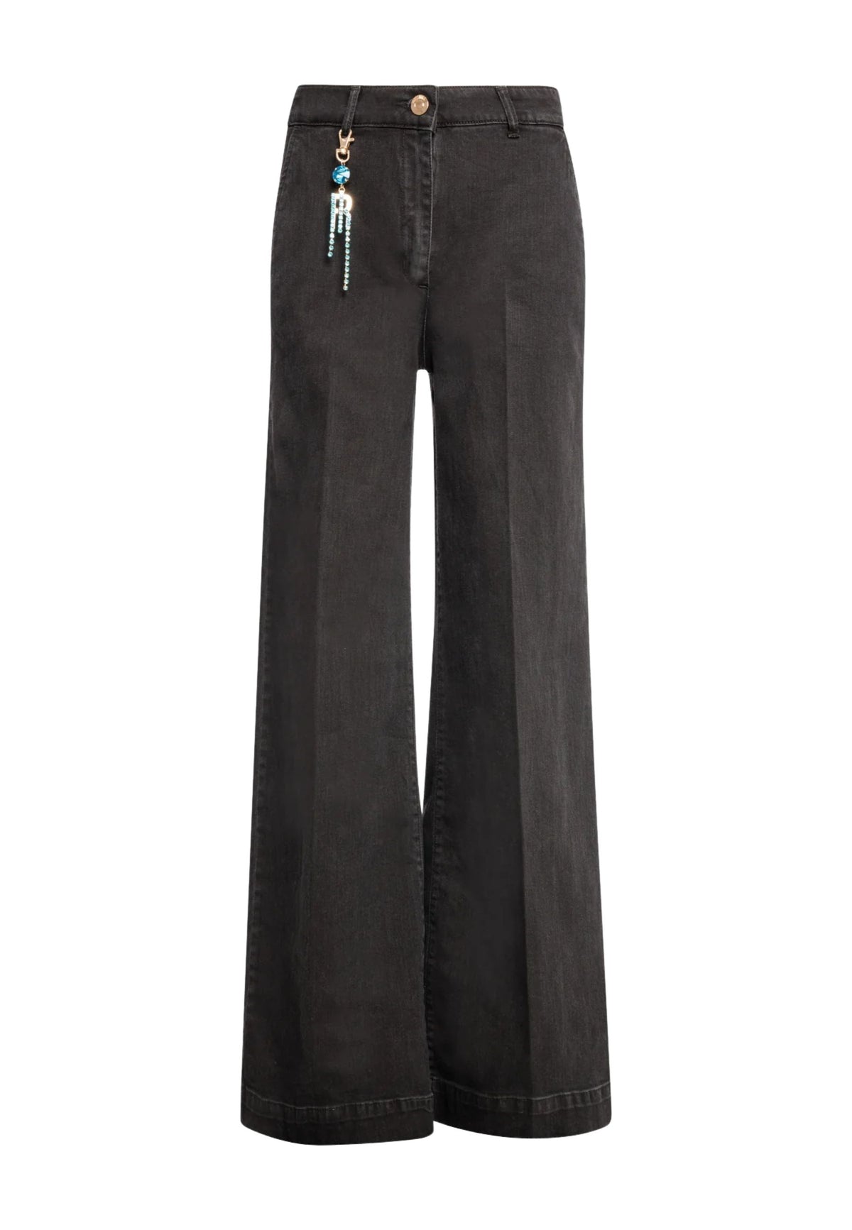 FRACOMINA - Jeans Wide a Palazzo in Denim Black 