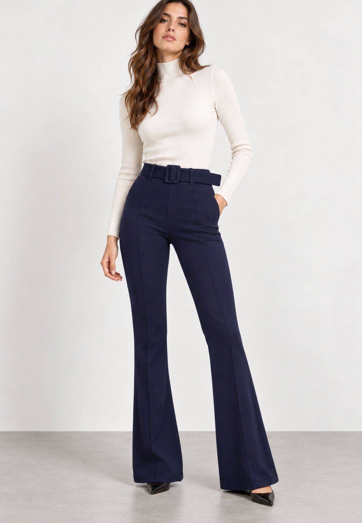 Fracomina - Pantalone Flare con cintura 