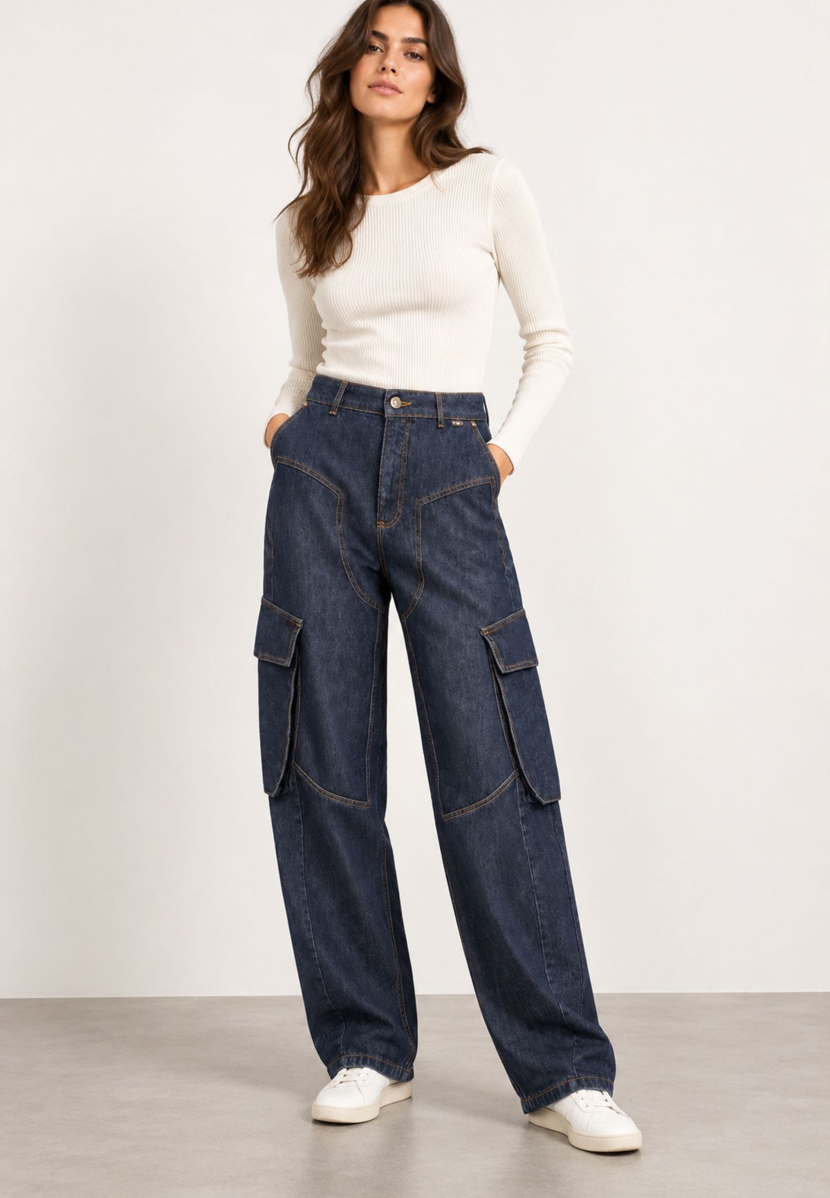 Fracomina - Jeans Cargo Donna in Denim 