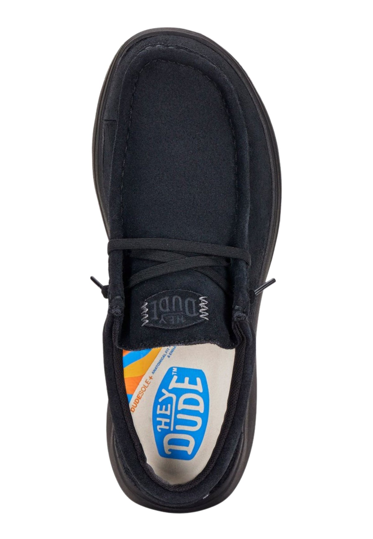 HEYDUDE Wally COMF Suede - Mocassino Uomo in Camoscio Nero 