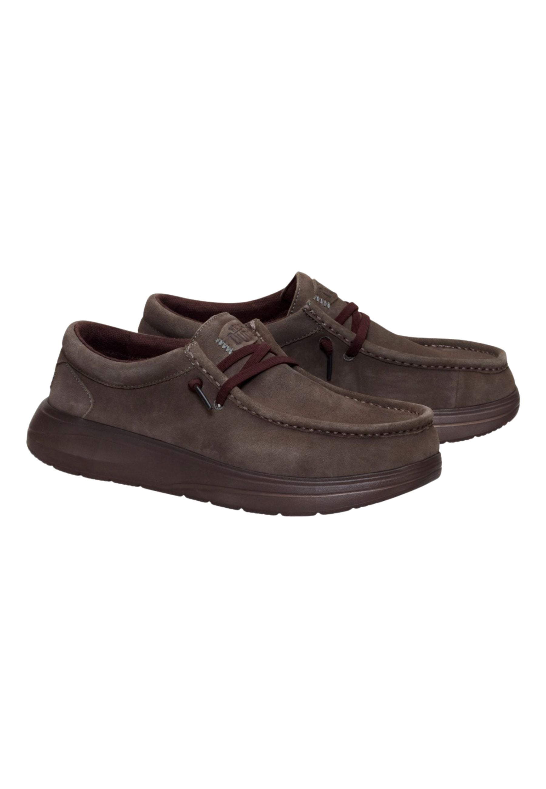 HEYDUDE Wally COMF Suede - Mocassino Uomo in Camoscio Marrone 