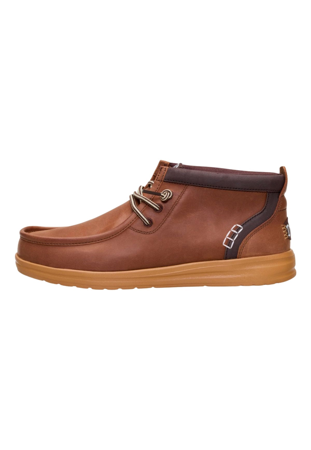 HEYDUDE Wally Mid GripR Leather - Polacchino Uomo Robe Brown/Mole Brown 