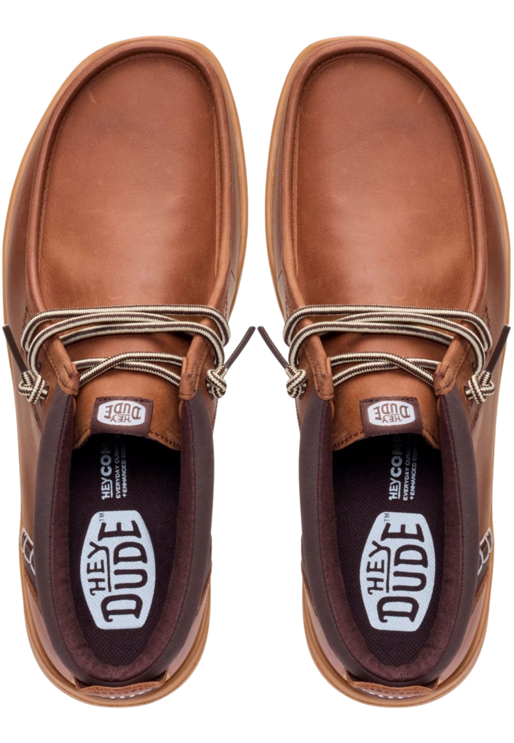 HEYDUDE Wally Mid GripR Leather - Polacchino Uomo Robe Brown/Mole Brown 