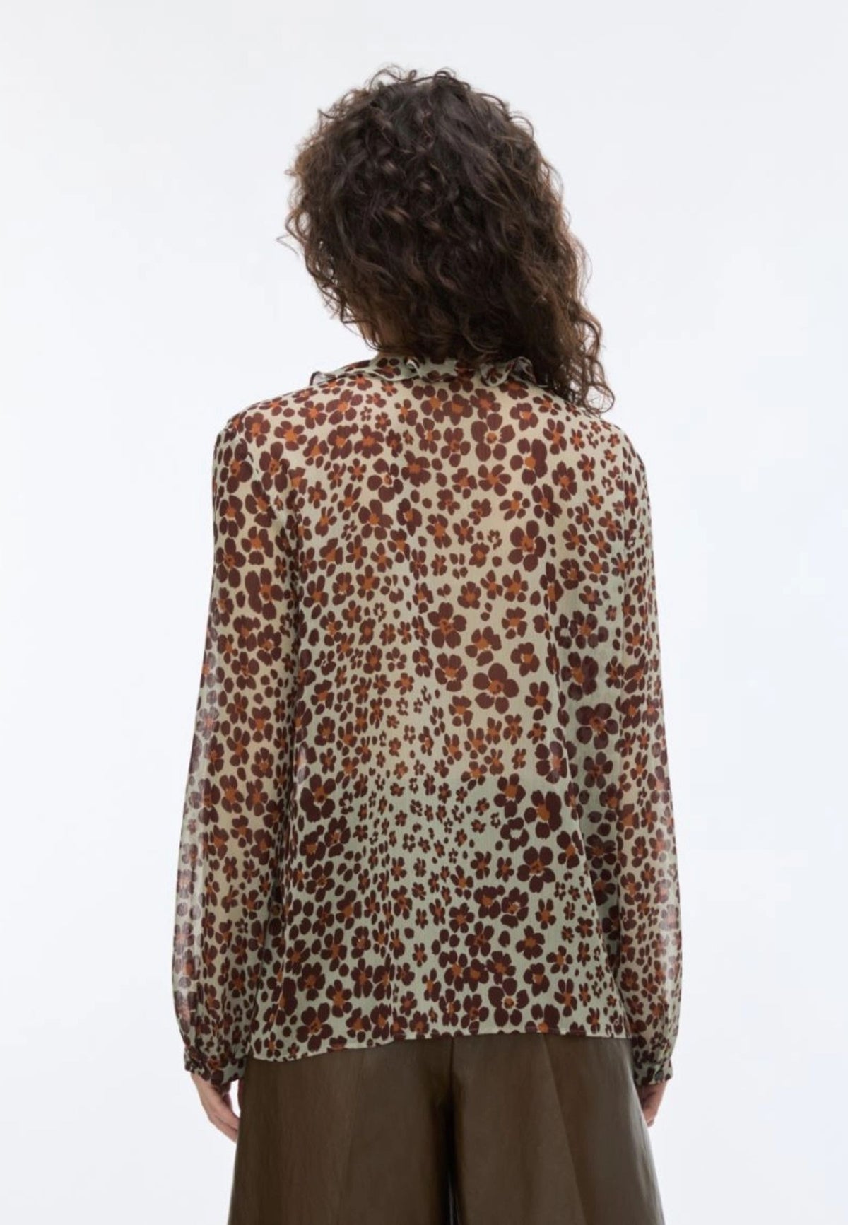 iBlues - Camicia stampata in crêpe con ruches 
