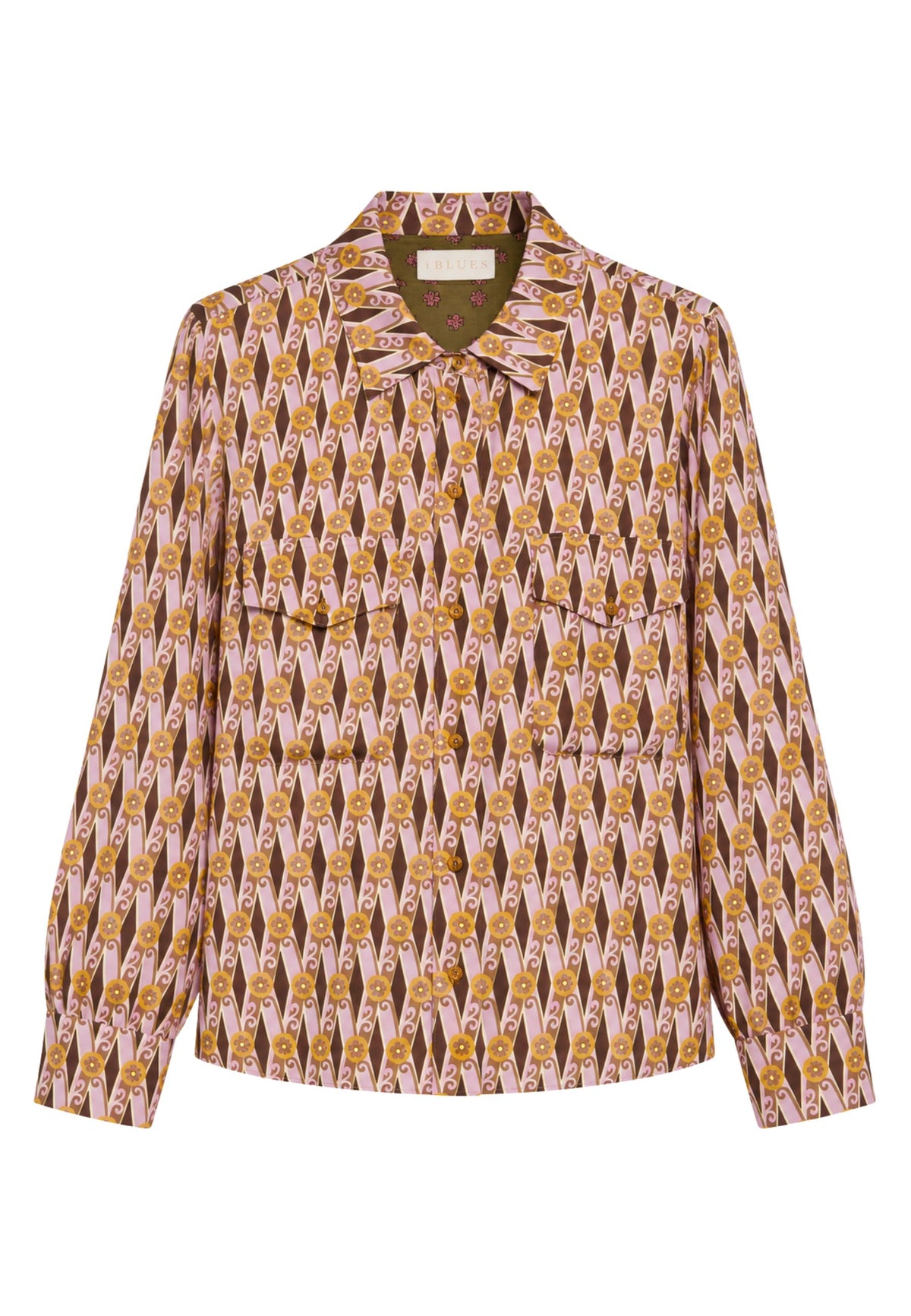 iBlues - Camicia reversibile in twill di viscosa stampato 