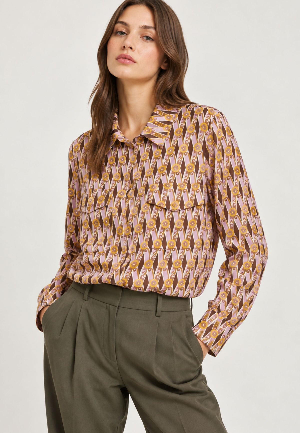 iBlues - Camicia reversibile in twill di viscosa stampato 