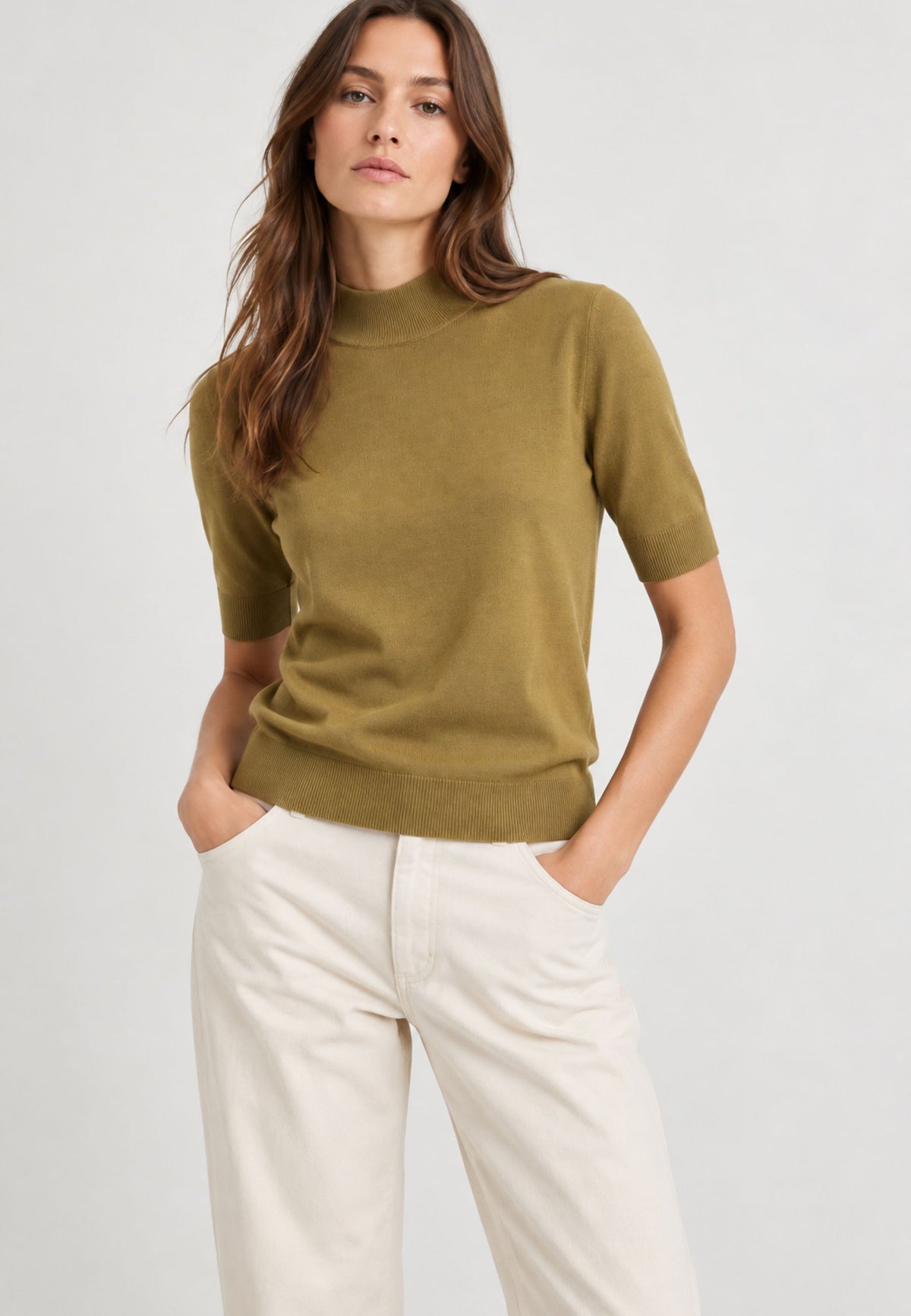 iBlues - Maglia a collo alto in misto viscosa stretch 