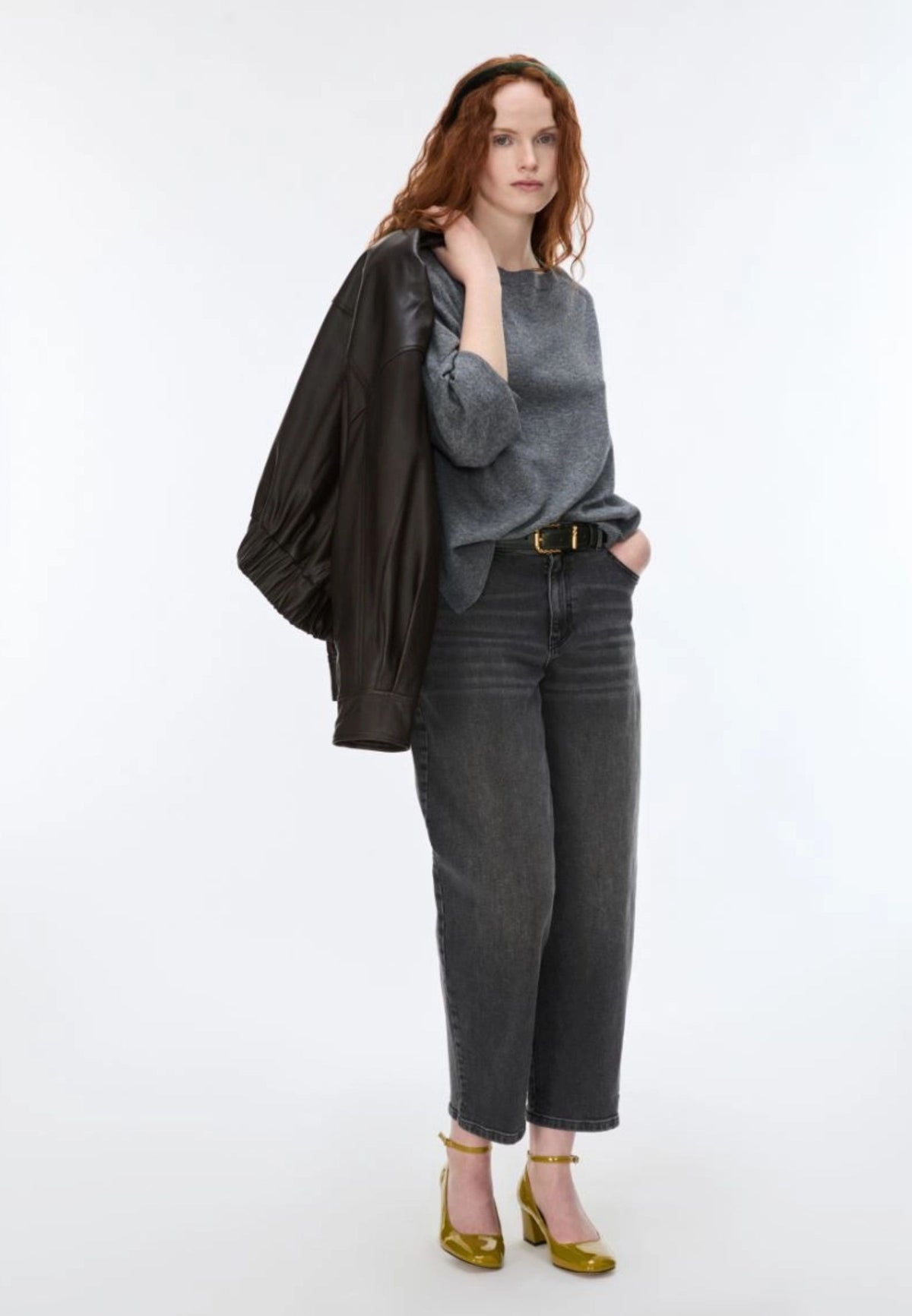iBlues - Maglia Dritta in Misto Cashmere Grigio Melange 
