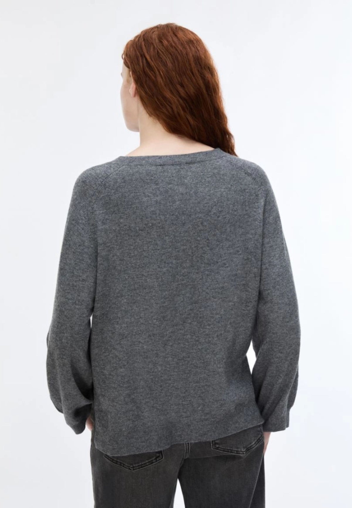 iBlues - Maglia Dritta in Misto Cashmere Grigio Melange 