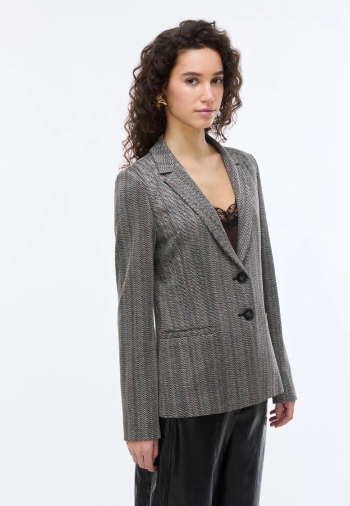 iBlues - Blazer in Jersey Jacquard Stretch Marrone 