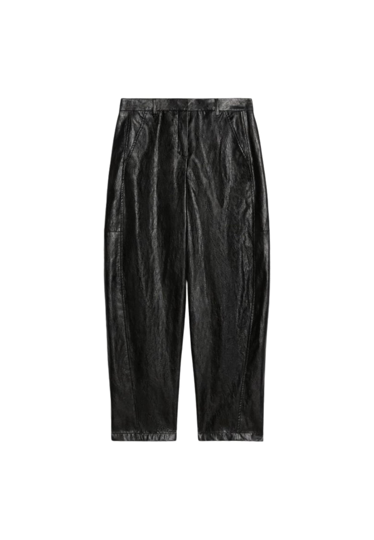 iBlues - Pantaloni Barrel in Tessuto Spalmato Nero 