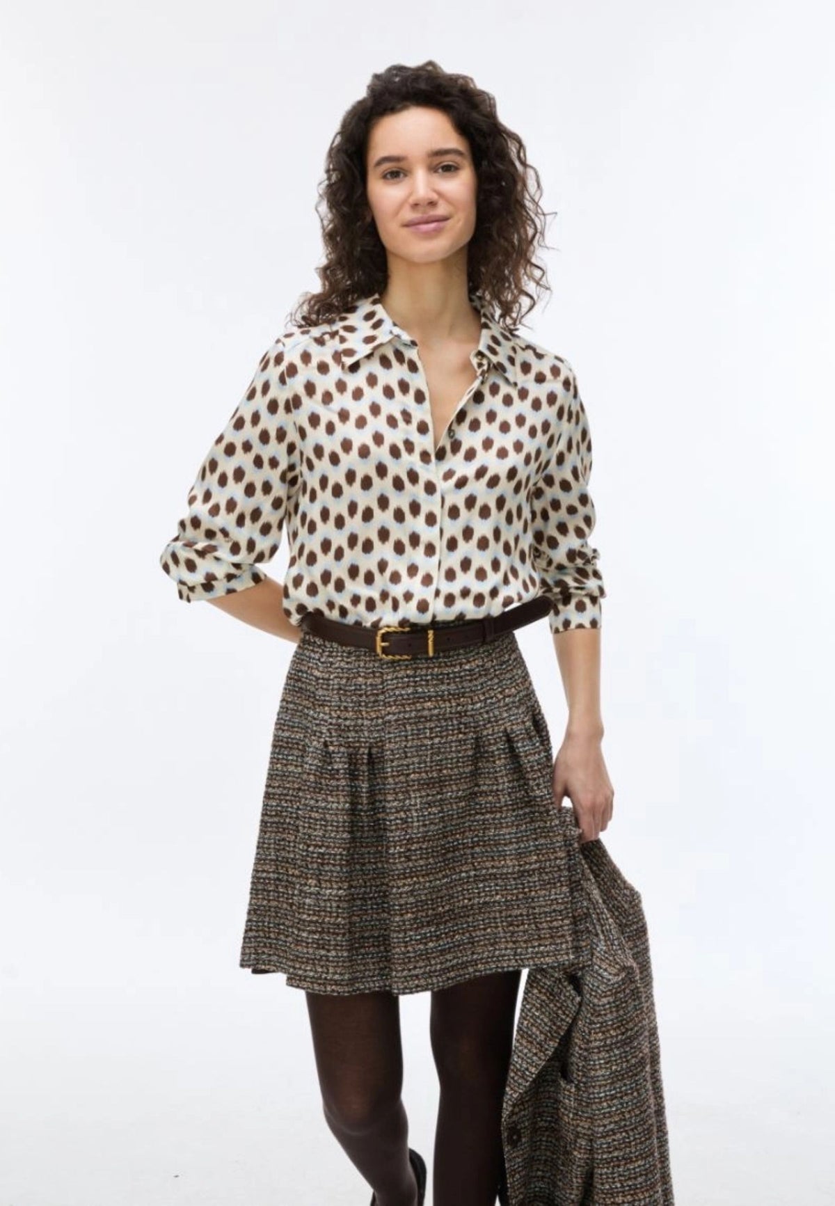 iBlues - Camicia Scivolata Stampata Avorio 