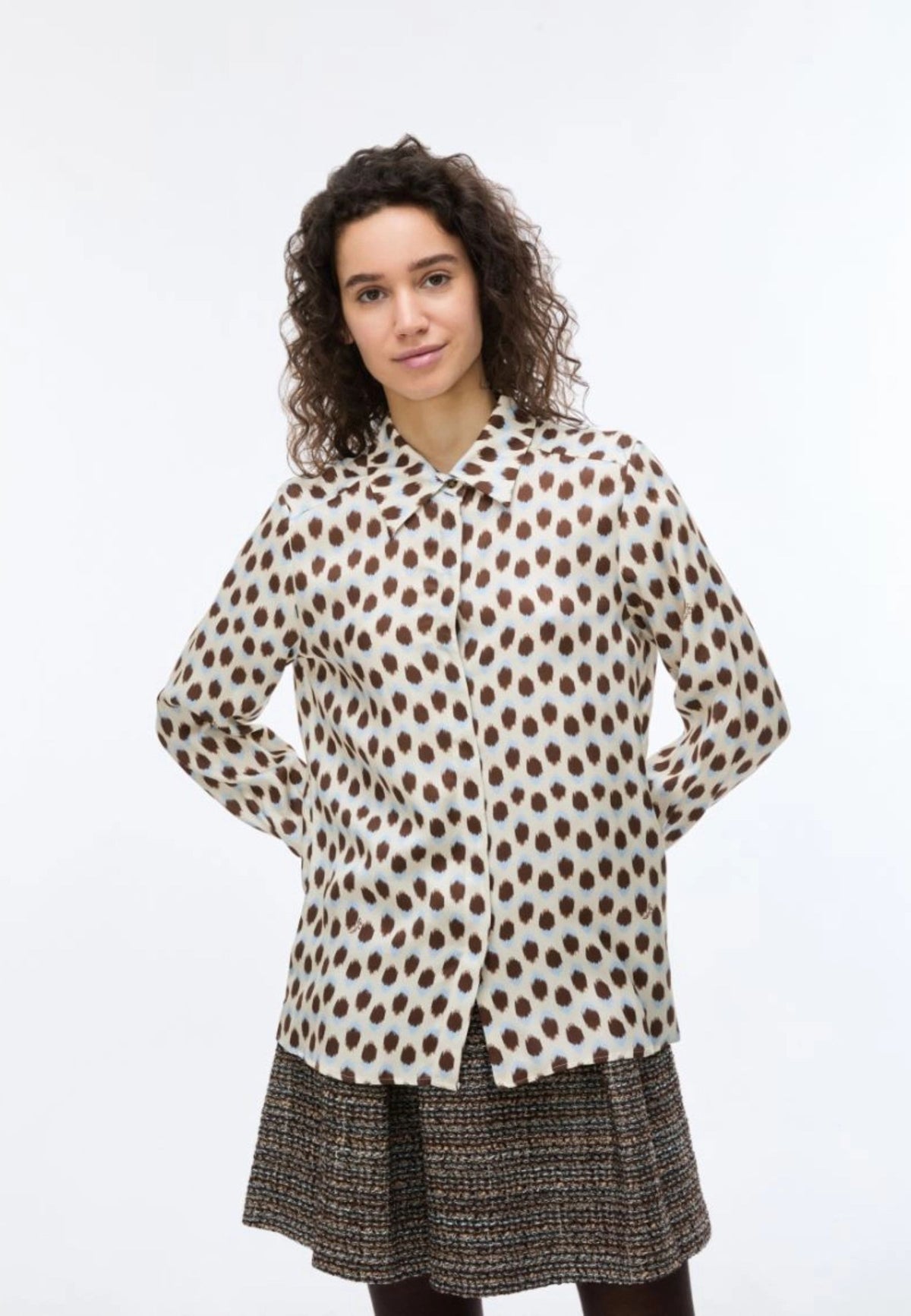iBlues - Camicia Scivolata Stampata Avorio 