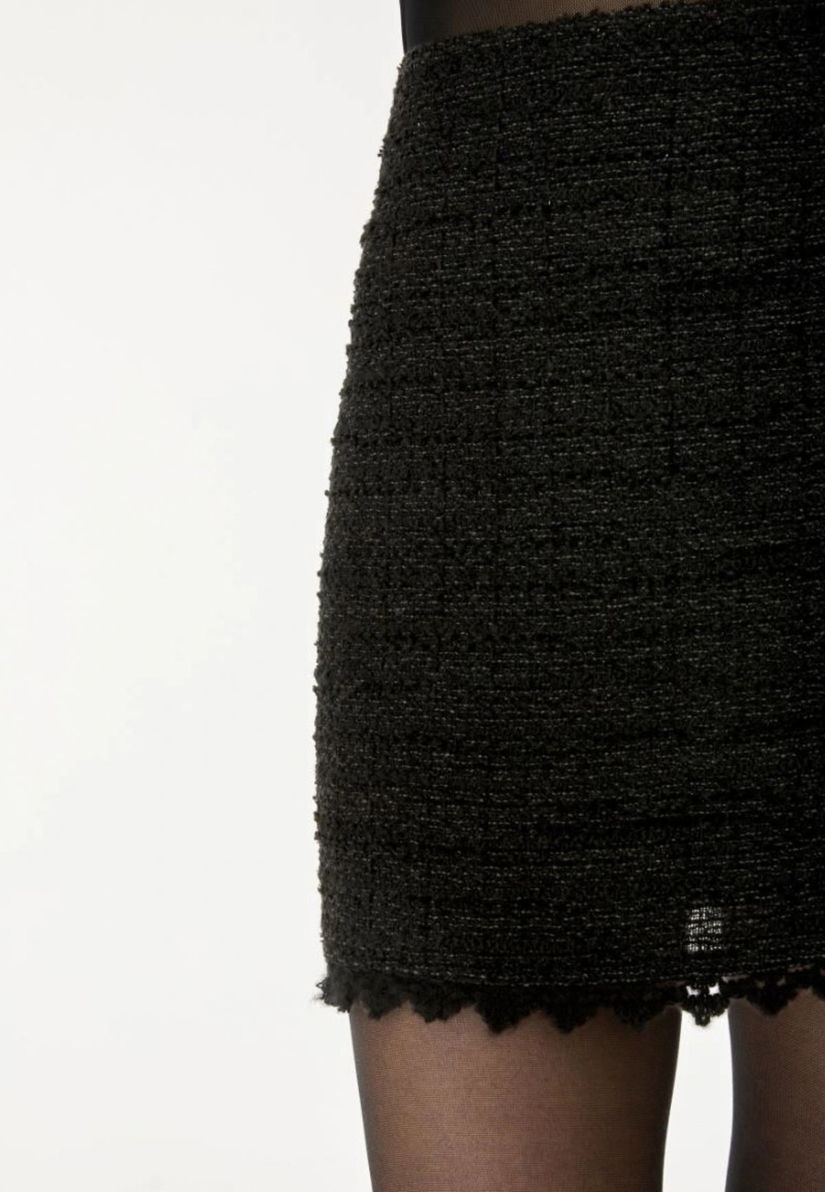 iBLUES - Gonna Corta ad A in Tweed Nero 