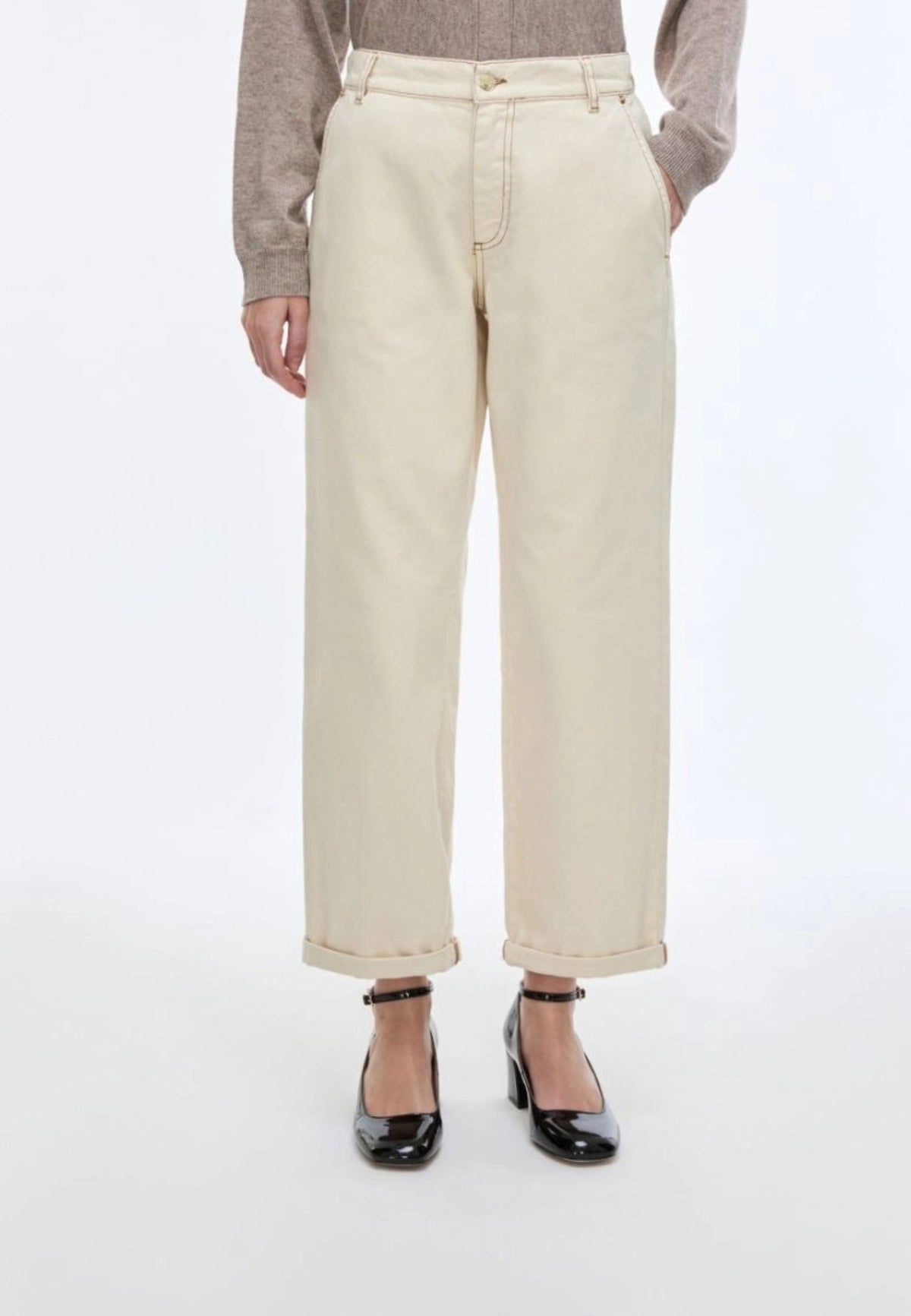 iBlues Pantaloni in Cotone con Risvolto 