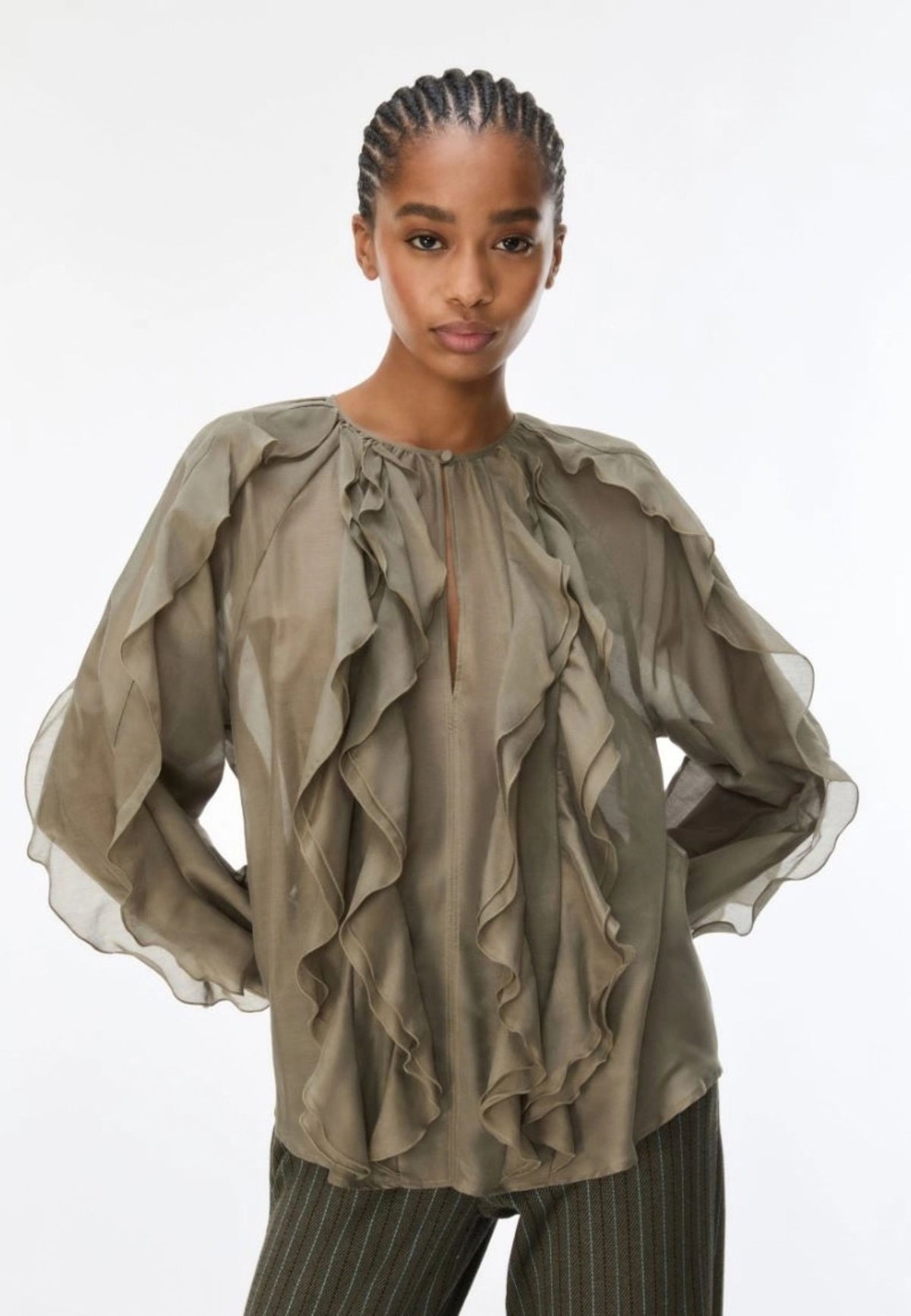 iBlues Blusa in Misto Seta con Rouches 