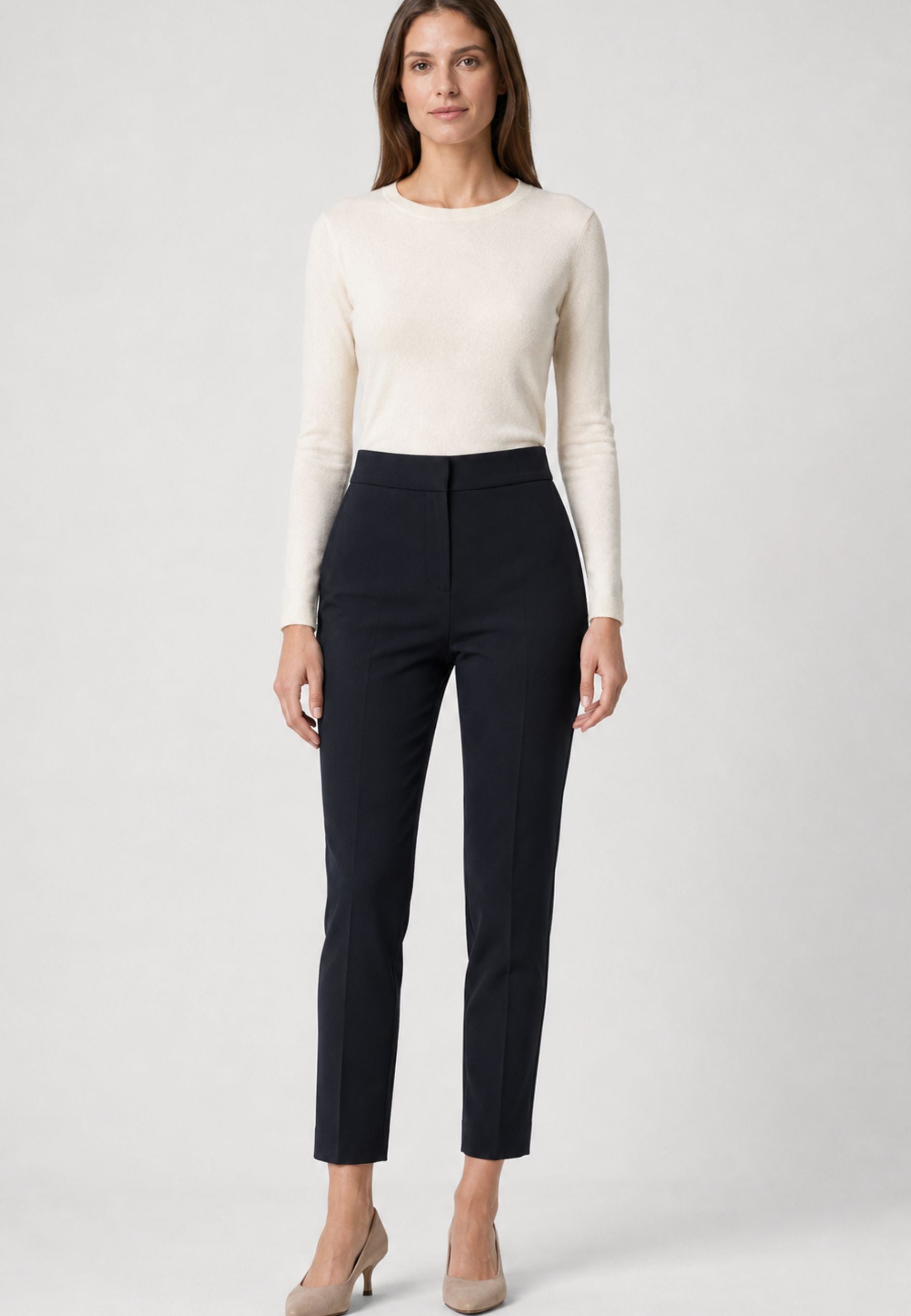 iBlues Pantalone Donna a Vita Alta Blu Scuro 