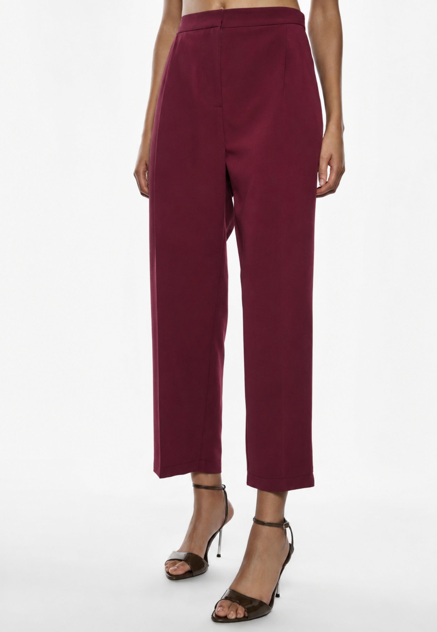 Imperial Pantaloni Cropped a Vita Alta 