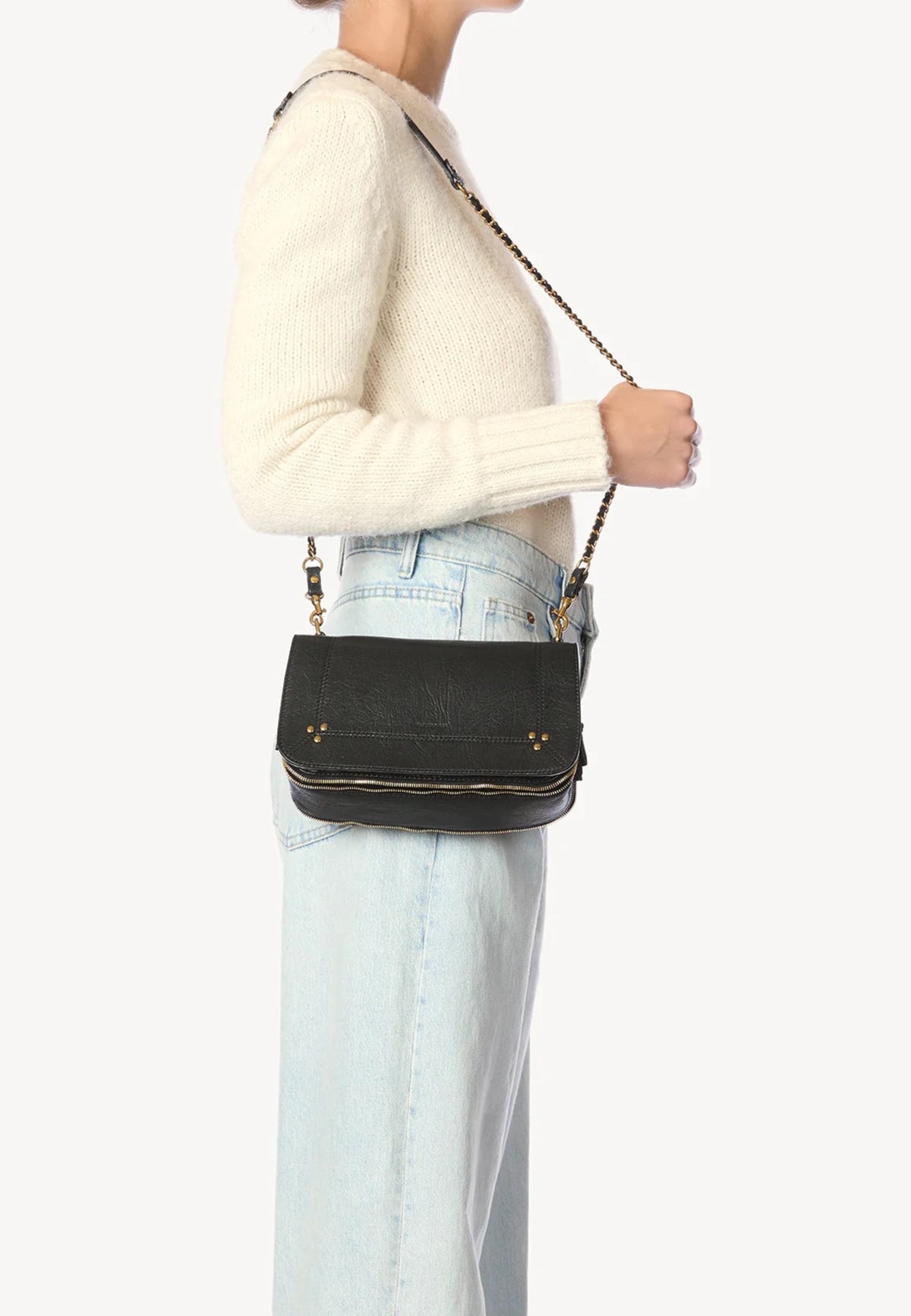 Jérôme Dreyfuss - Borsa Bobi in pelle di capra nera 