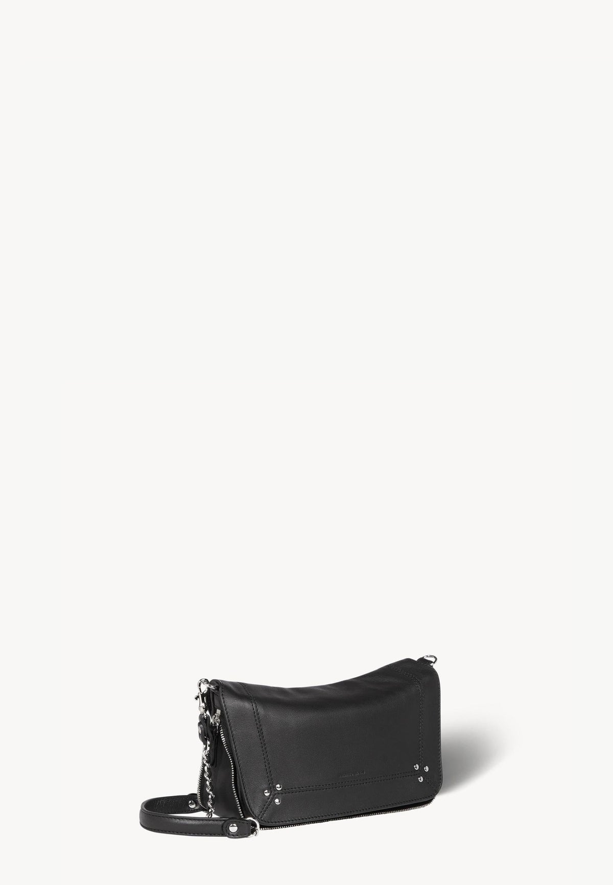Jérôme Dreyfuss - Borsa Bobi S in pelle nera con dettagli argento 