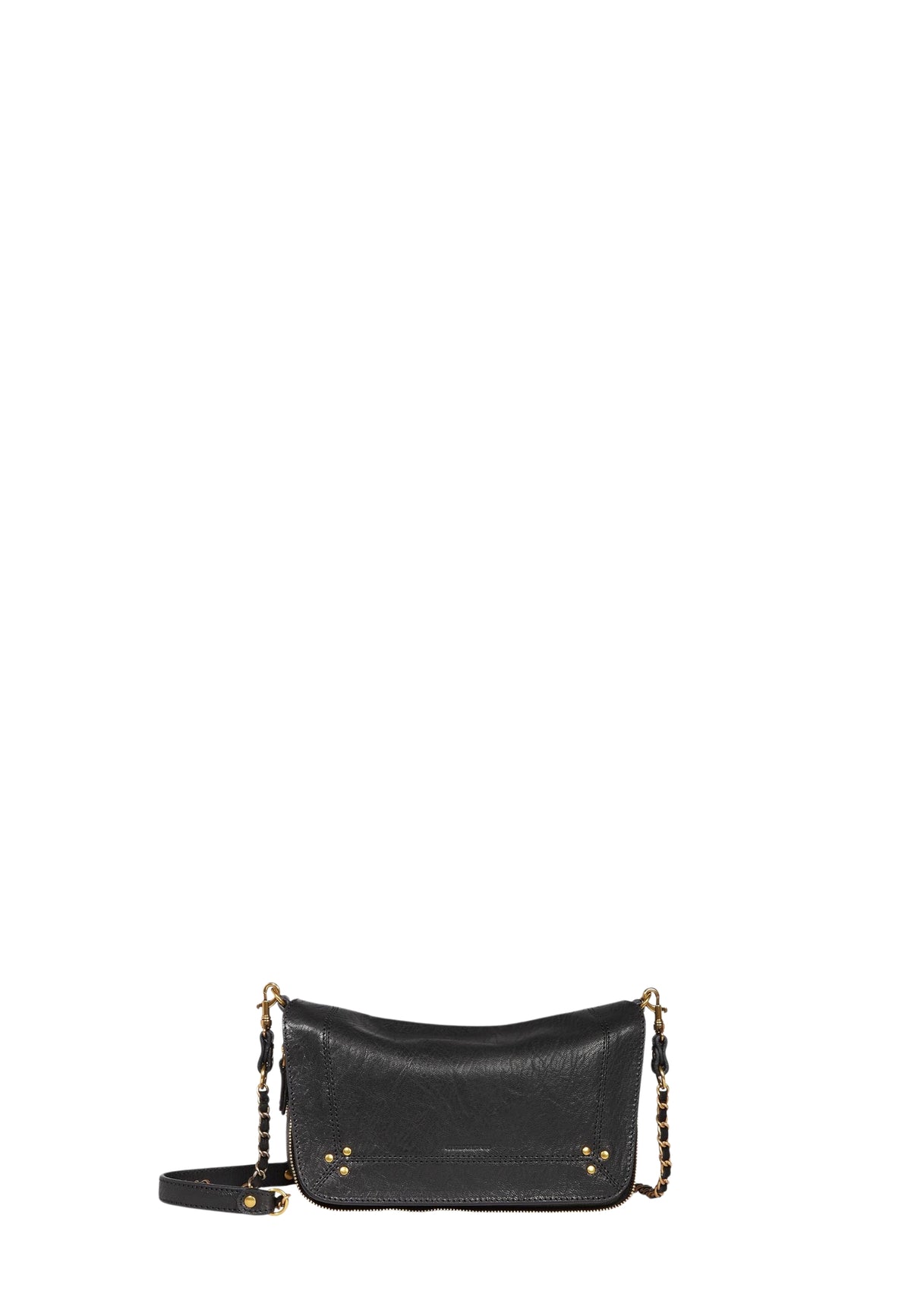 Jérôme Dreyfuss - Borsa Bobi S in pelle di capra nera con dettagli oro 