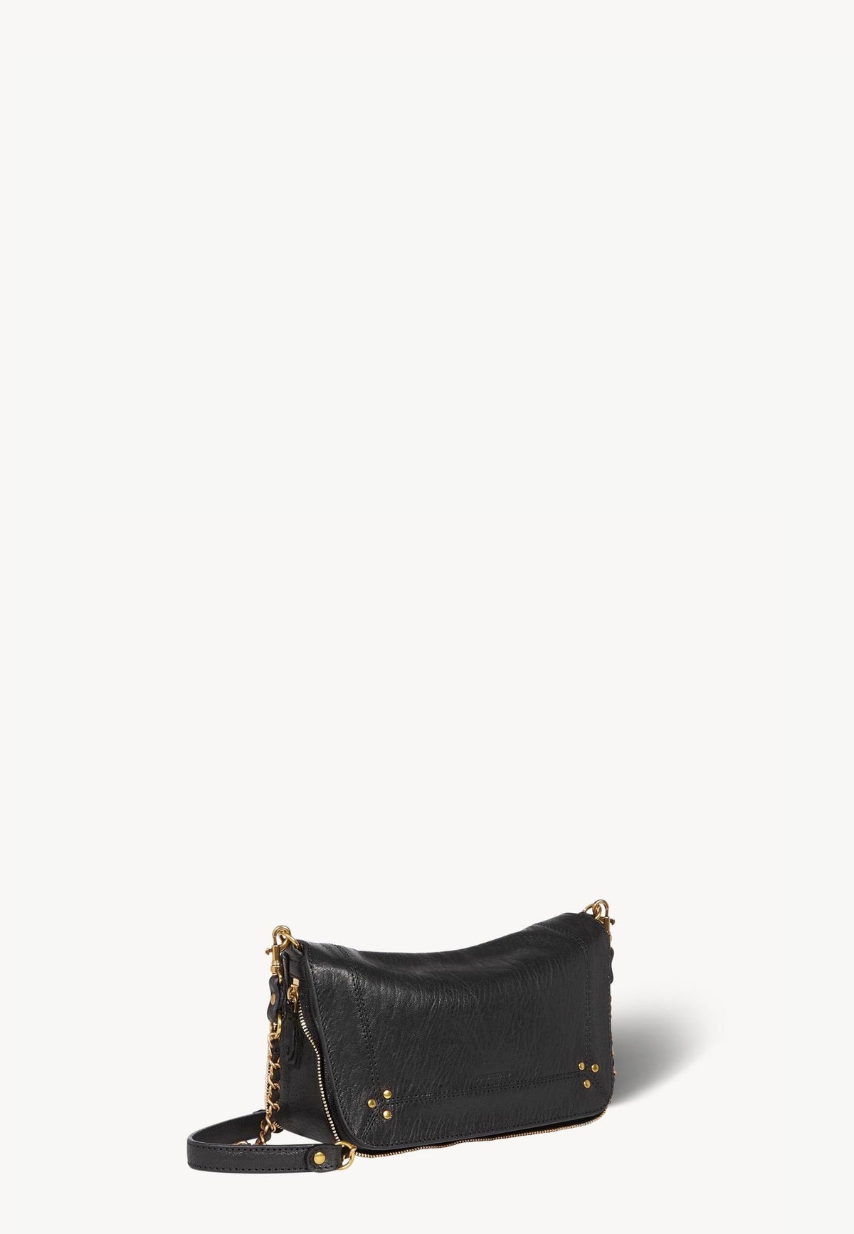 Jérôme Dreyfuss - Borsa Bobi S in pelle di capra nera con dettagli oro 