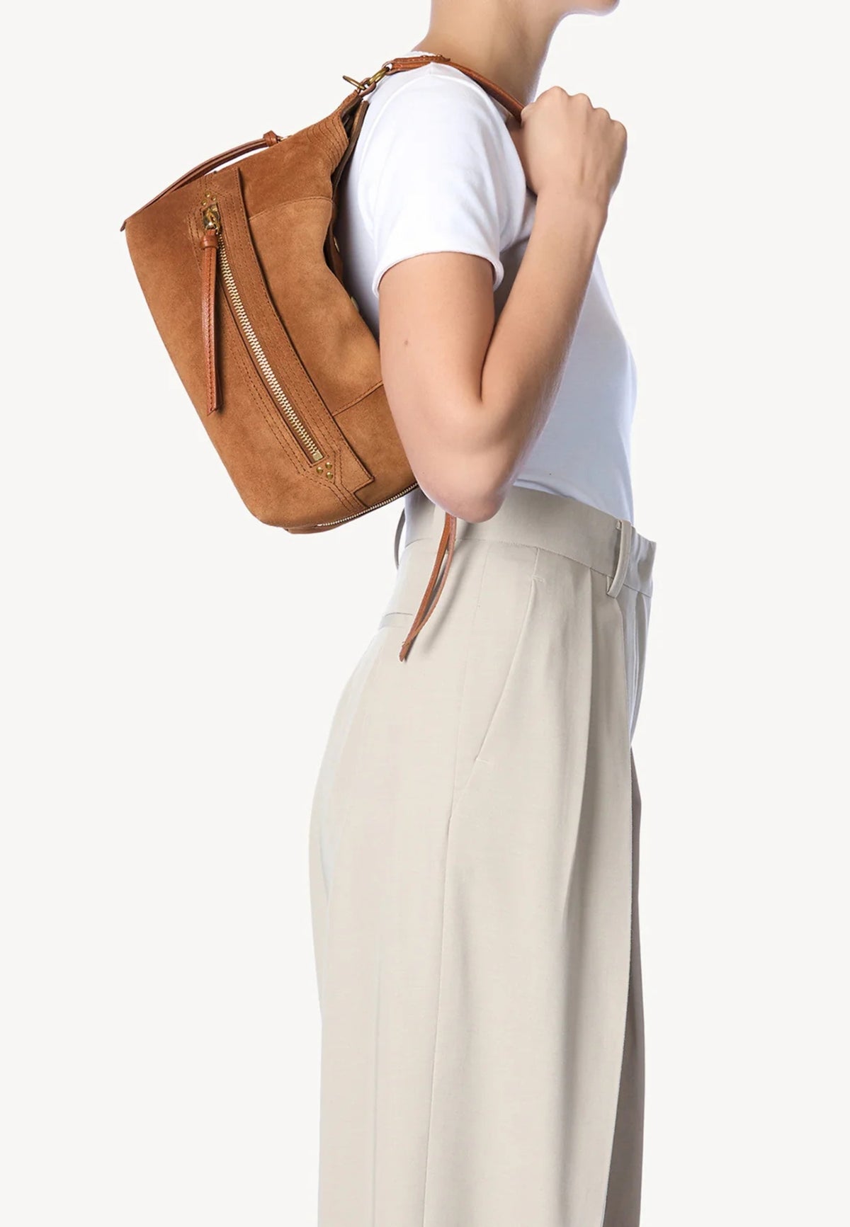 Jérôme Dreyfuss - Borsa Lucky Hobo in pelle scamosciata con dettagli oro 