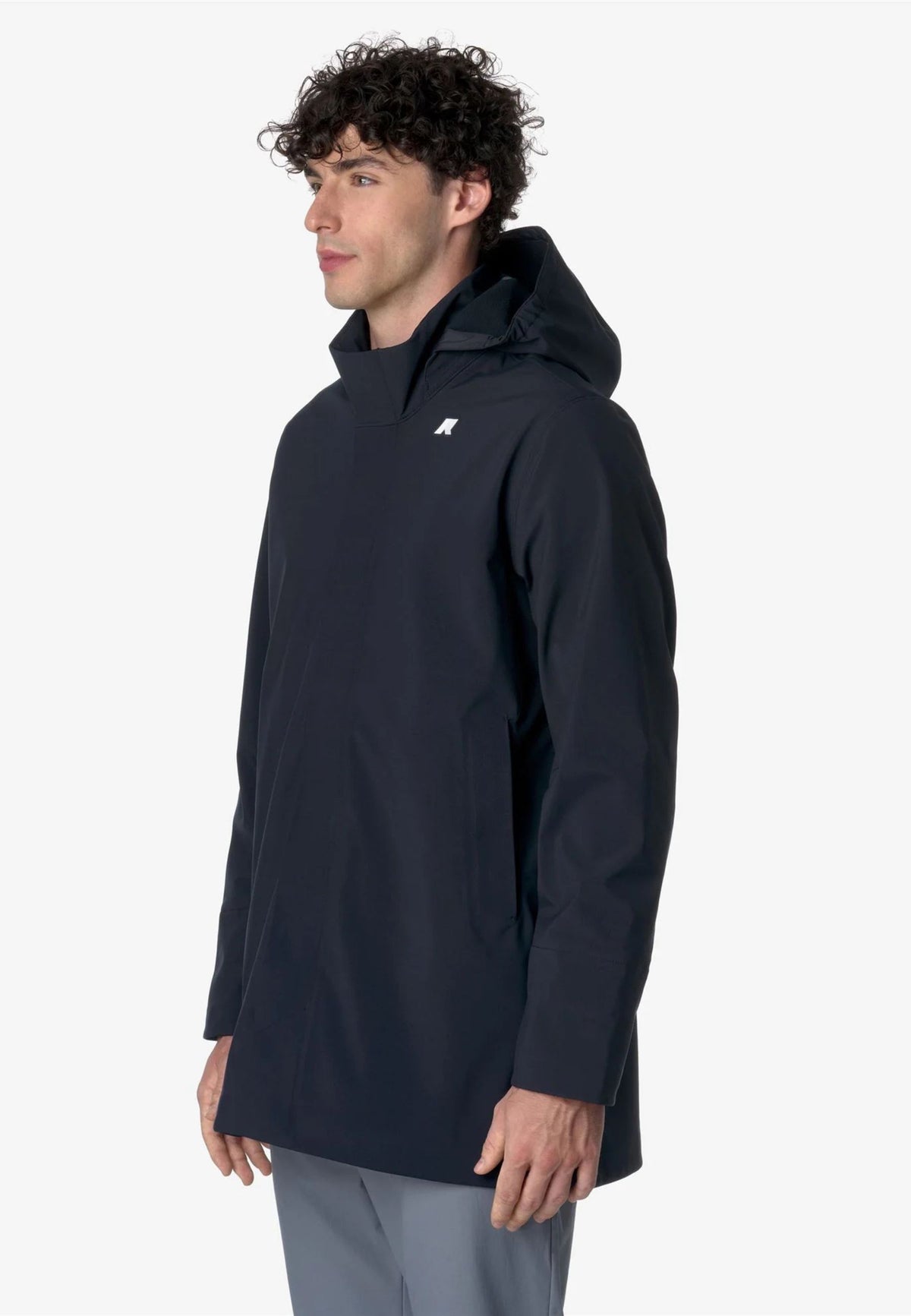 K-Way Duke Bonded - Giacca Lunga Impermeabile Blu Scuro 