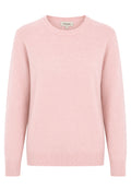 Kangra Cashmere Damen Pullover Rundhals Glatt Rosa Cipria