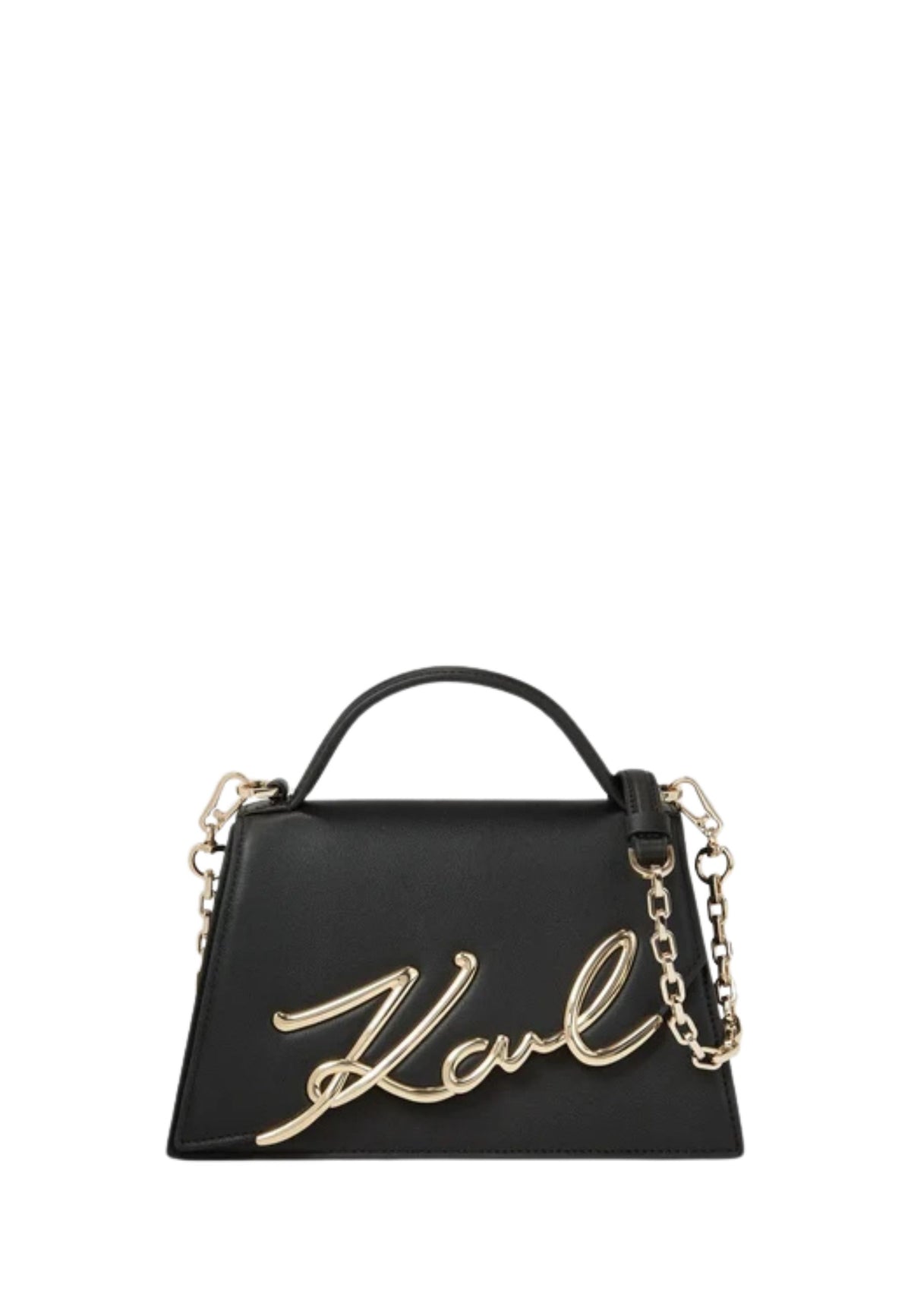 KARL LAGERFELD - Borsa a tracolla media K/Signature Nero/Oro 