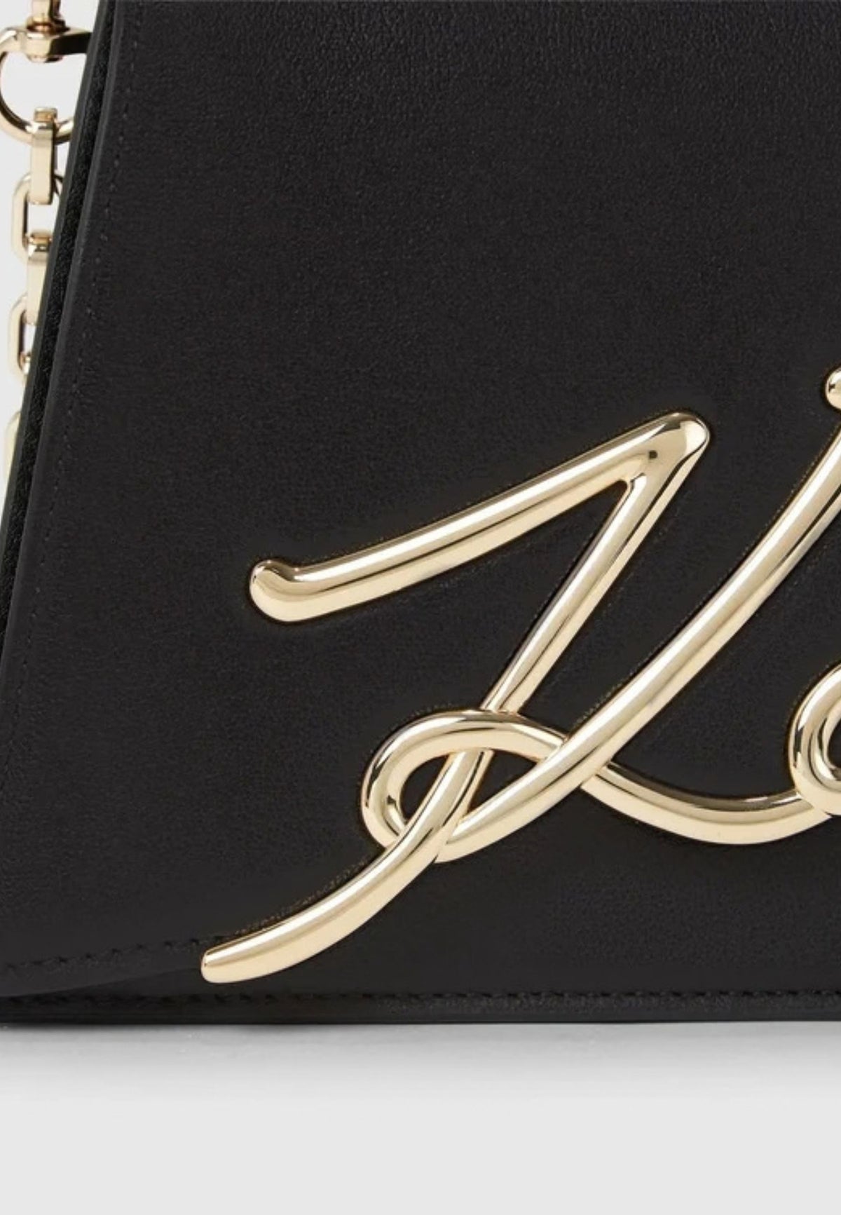 KARL LAGERFELD - Borsa a tracolla media K/Signature Nero/Oro 