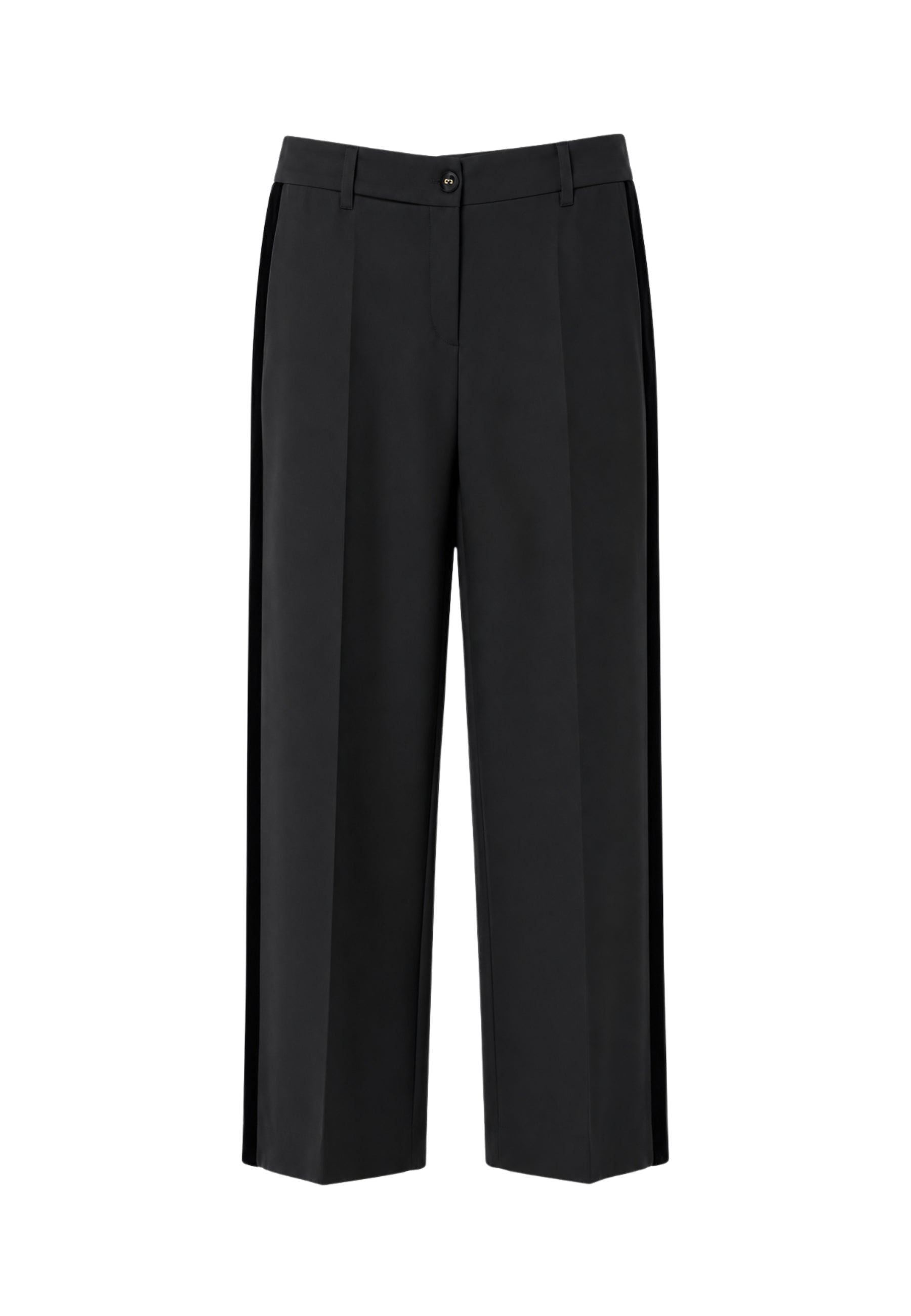 KIKISIX Pantalone Palazzo Nero con Banda Laterale 