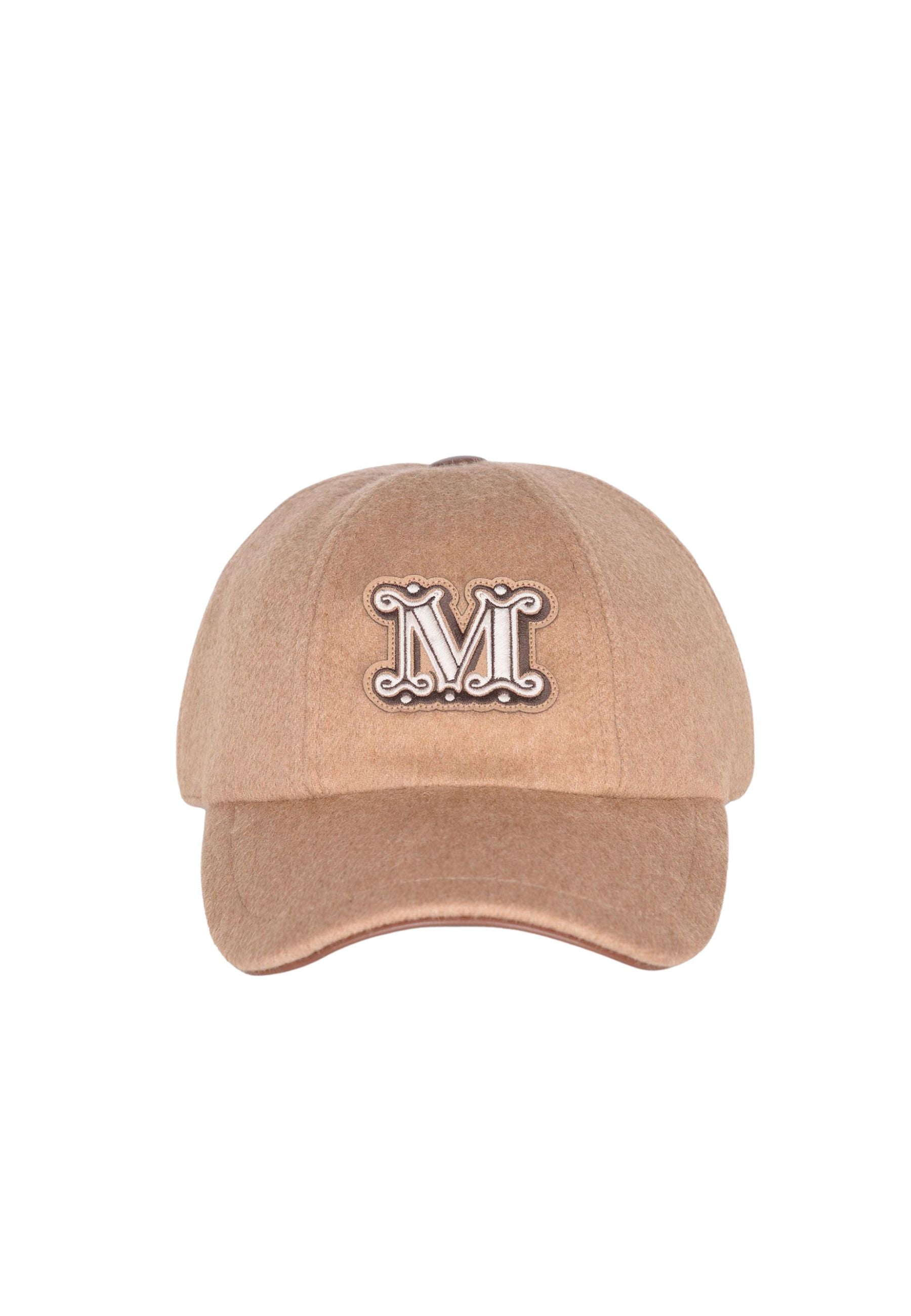 Max Mara Cappello Donna in Puro Cammello con Logo M 