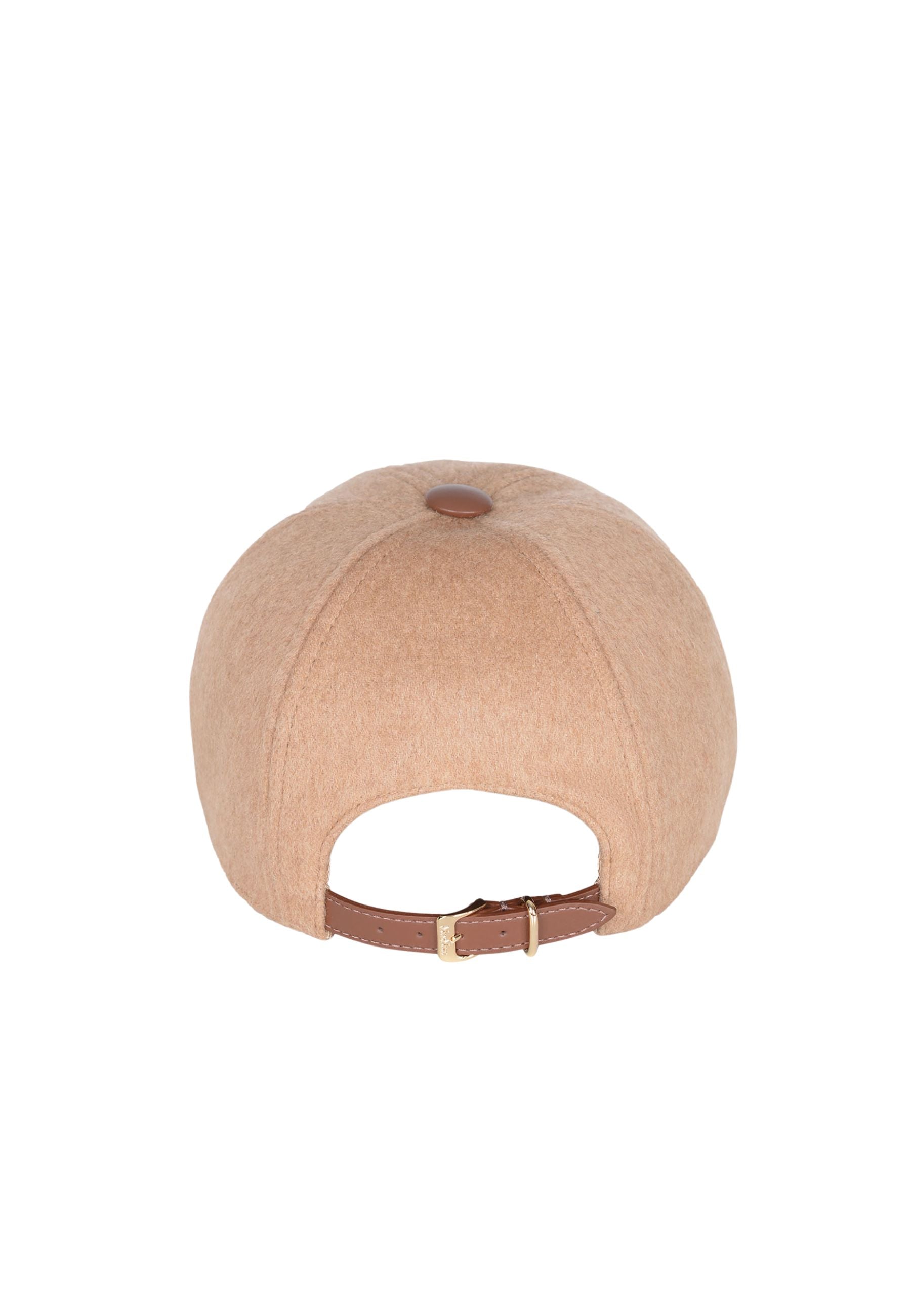 Max Mara Cappello Donna in Puro Cammello con Logo M 