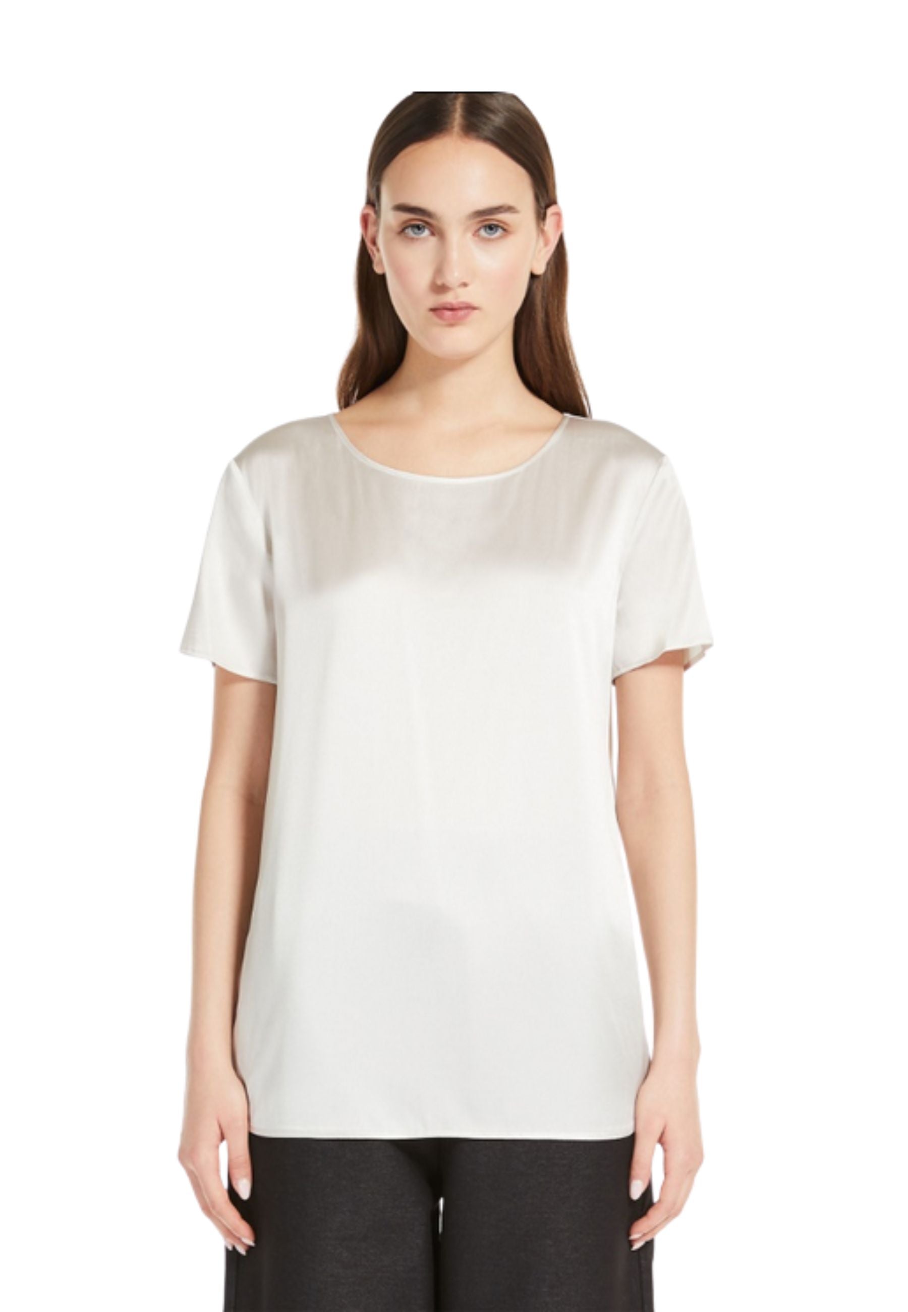 Max Mara Leisure - T-shirt donna in raso di seta stretch 