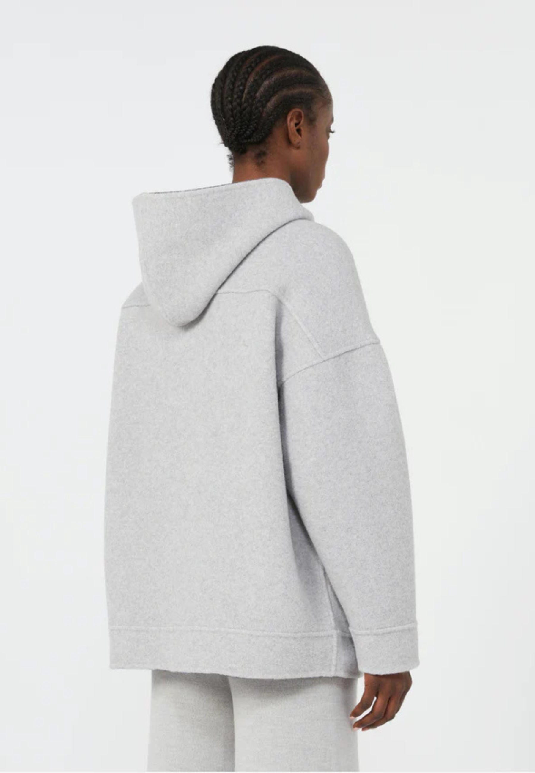 MM MAX MARA Giacca con Cappuccio in Misto Lana Modello Sottile 