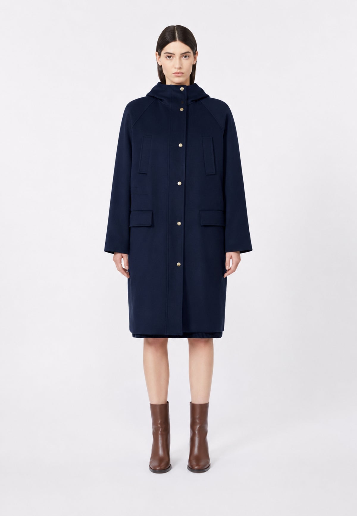 Max Mara Studio Parka lungo in drap di pura lana vergine 