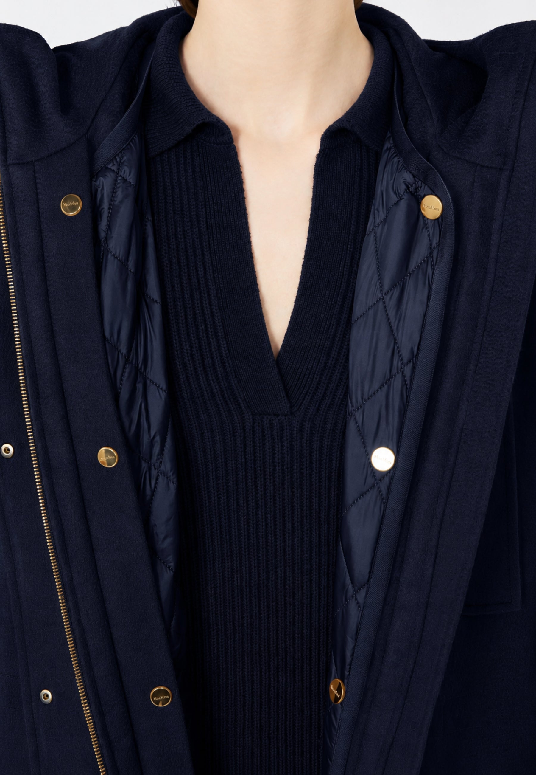 Max Mara Studio Parka lungo in drap di pura lana vergine 