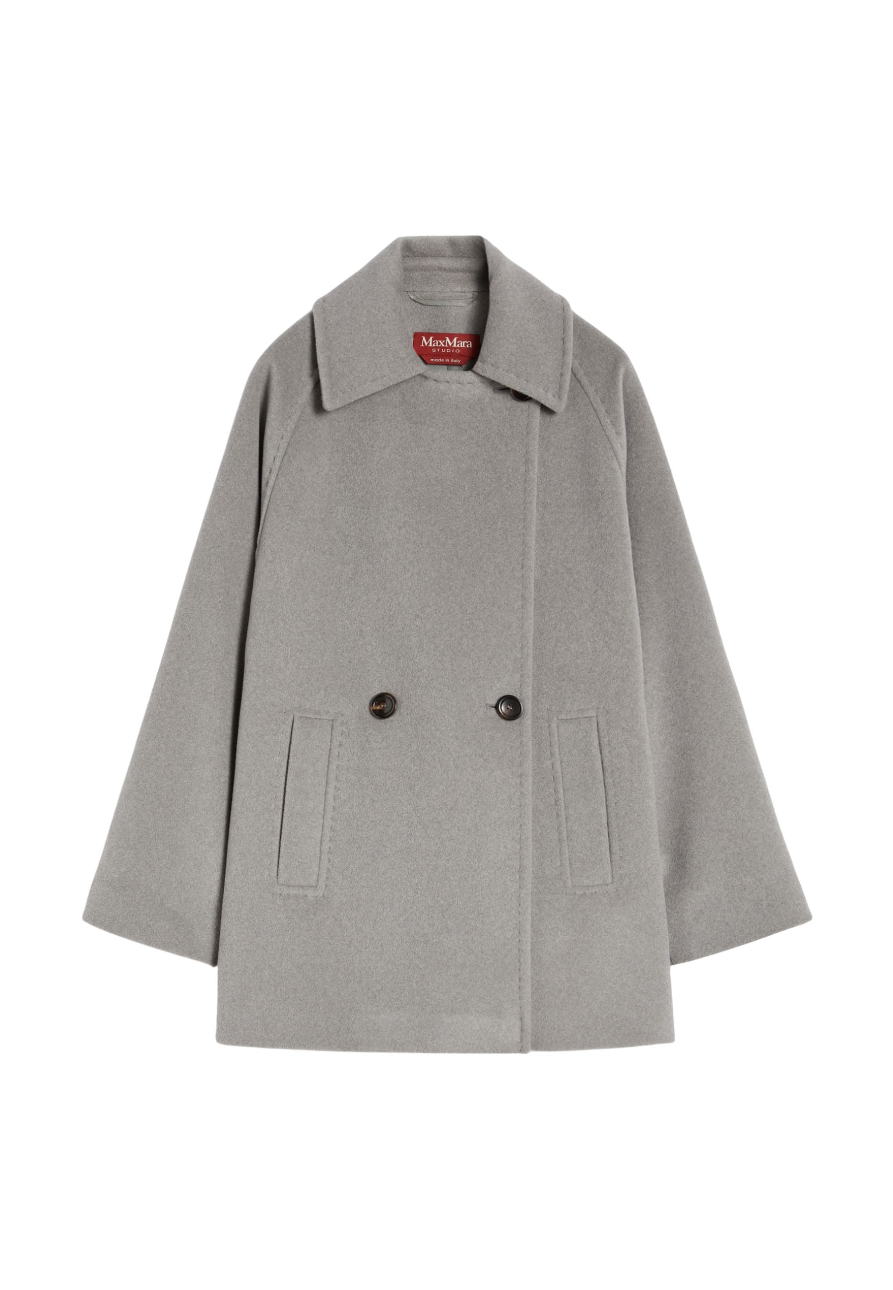 Cappotto corto doppiopetto Max Mara in lana vergine - grigio 