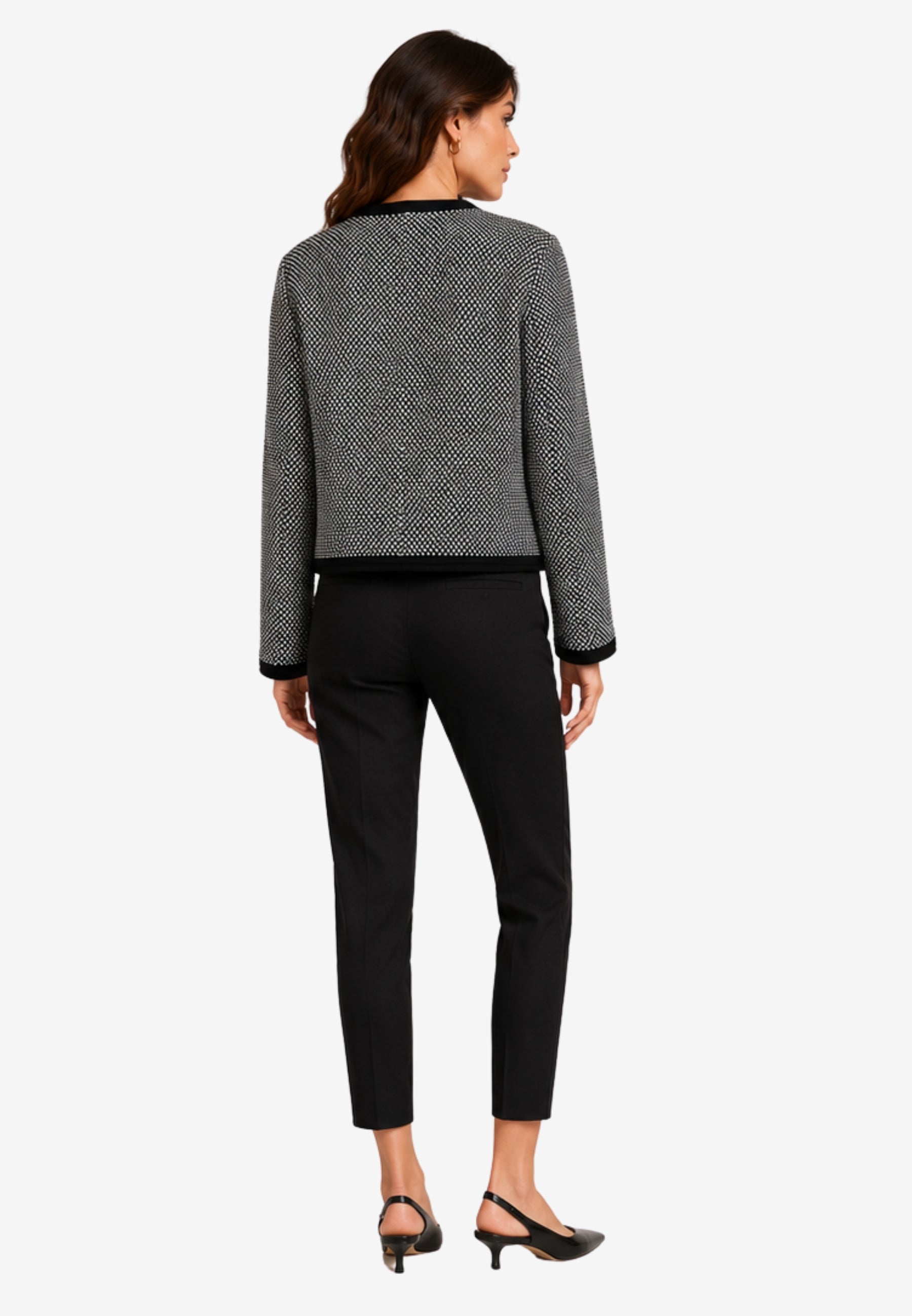 MAX MARA STUDIO Cardigan in maglia jacquard bicolore 