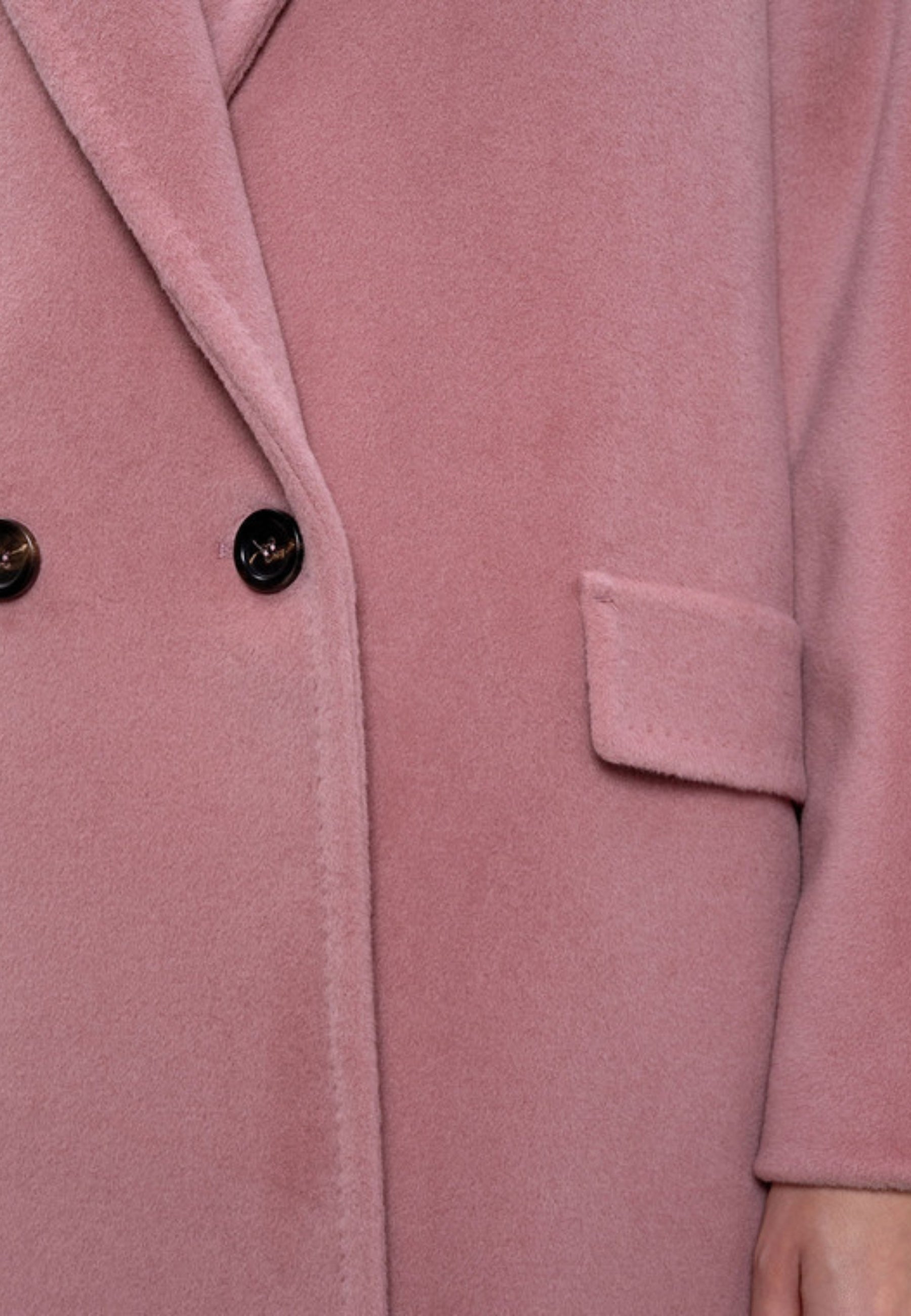 Max Mara Studio - Cappotto doppiopetto in lana rosa 