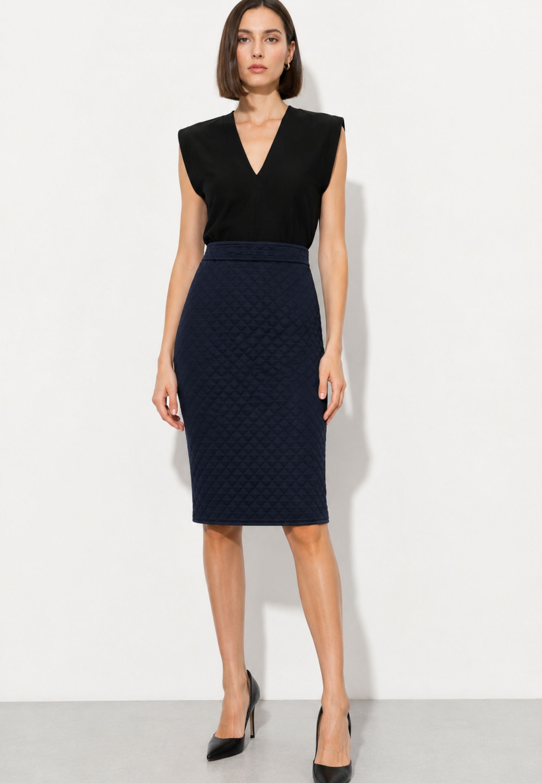 MAX MARA STUDIO Gonna midi trapuntata in seta 