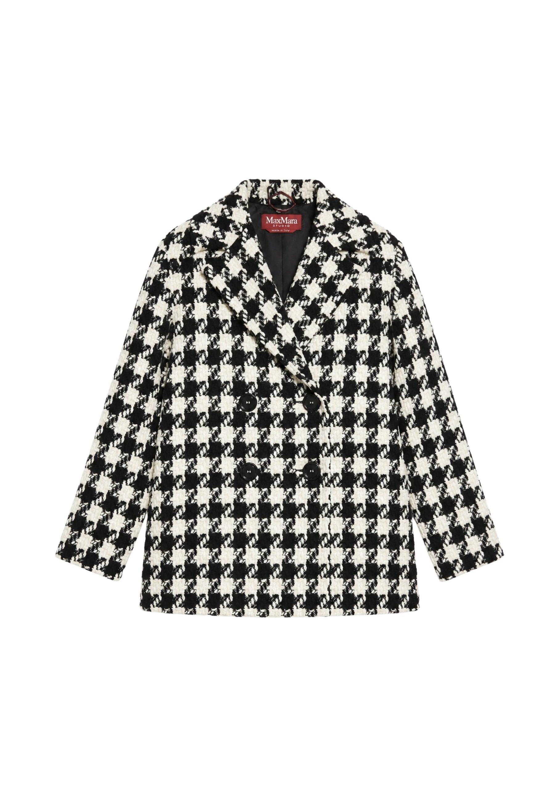 MAX MARA STUDIO Caban ELGAR in lana pied-de-poule 