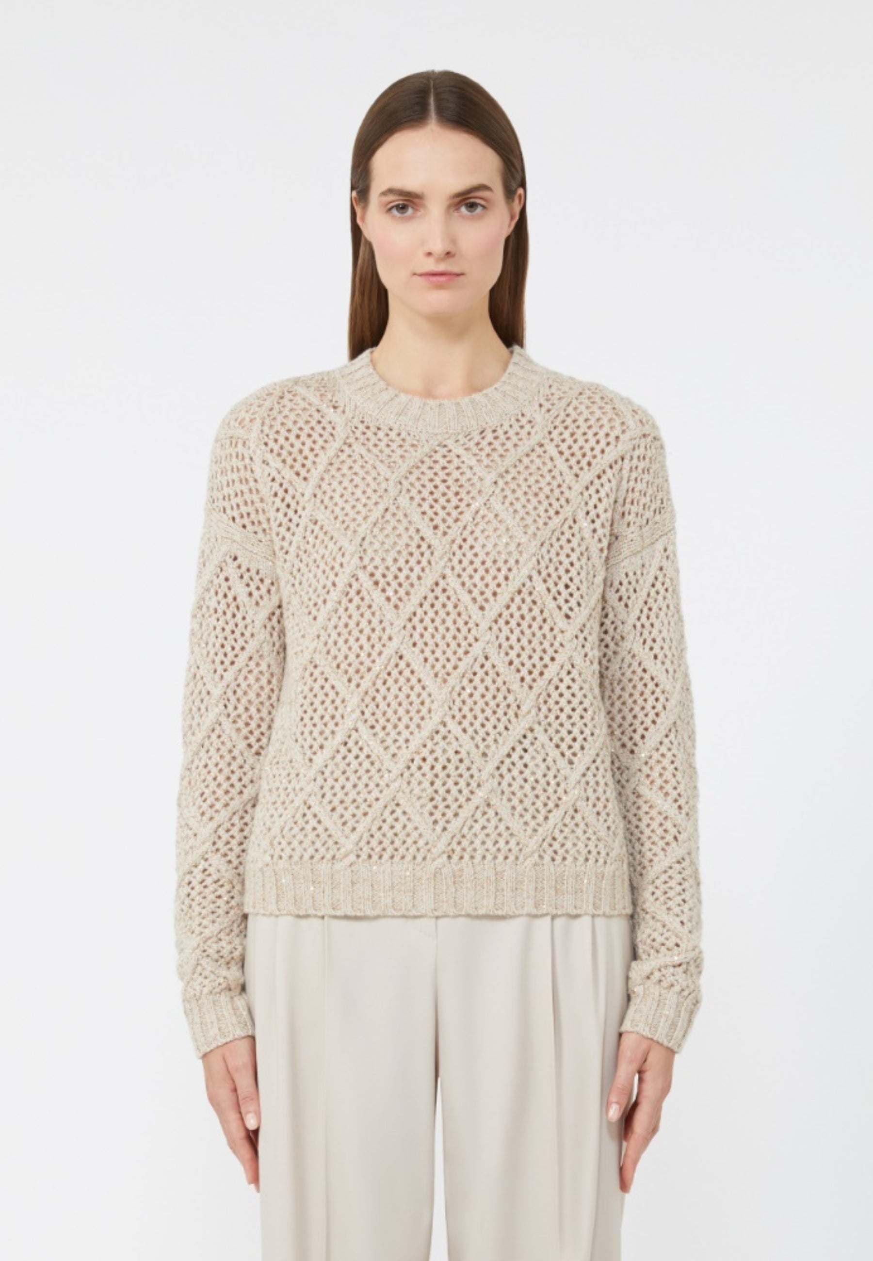 Max Mara Studio Ellade - Maglia in Lana e Cashmere con Paillettes 