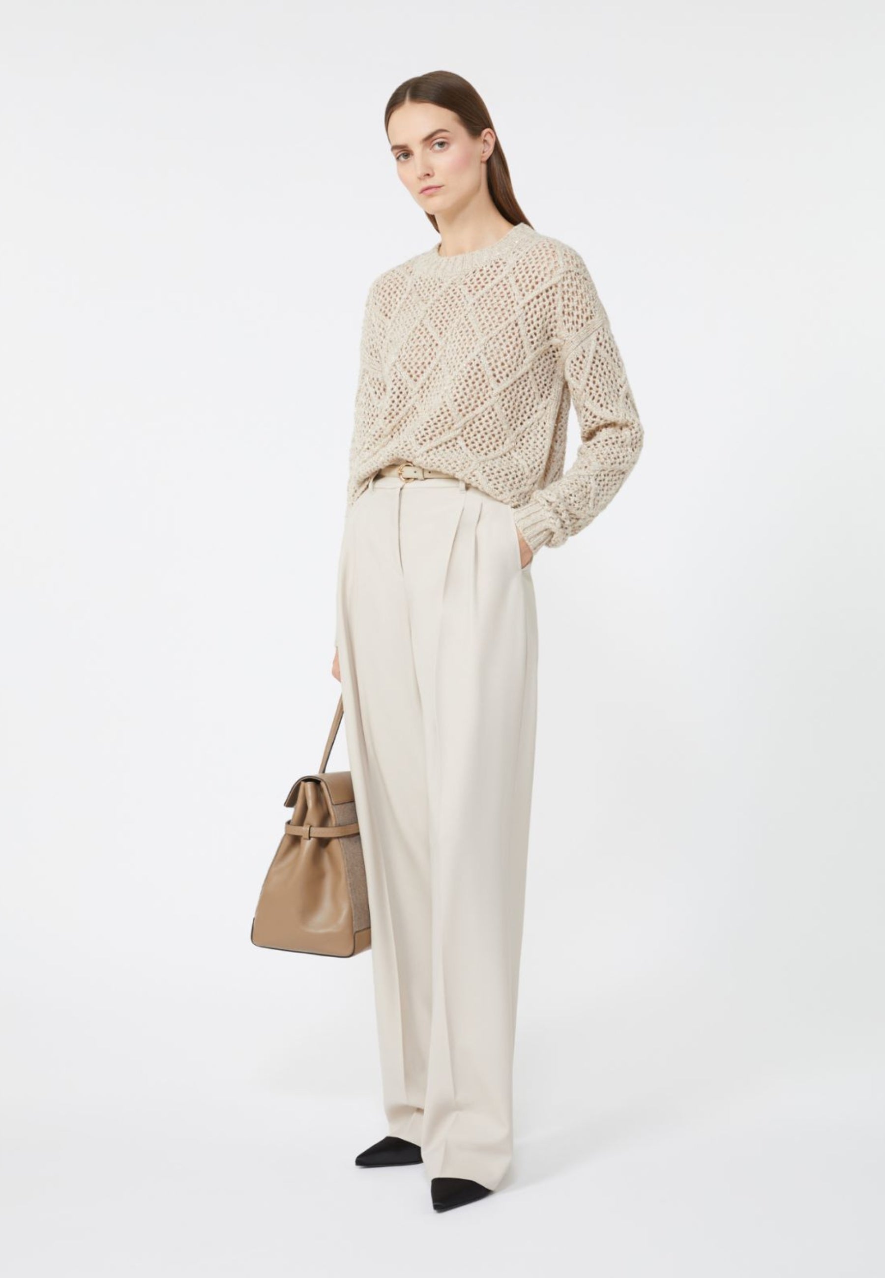 Max Mara Studio Ellade - Maglia in Lana e Cashmere con Paillettes 