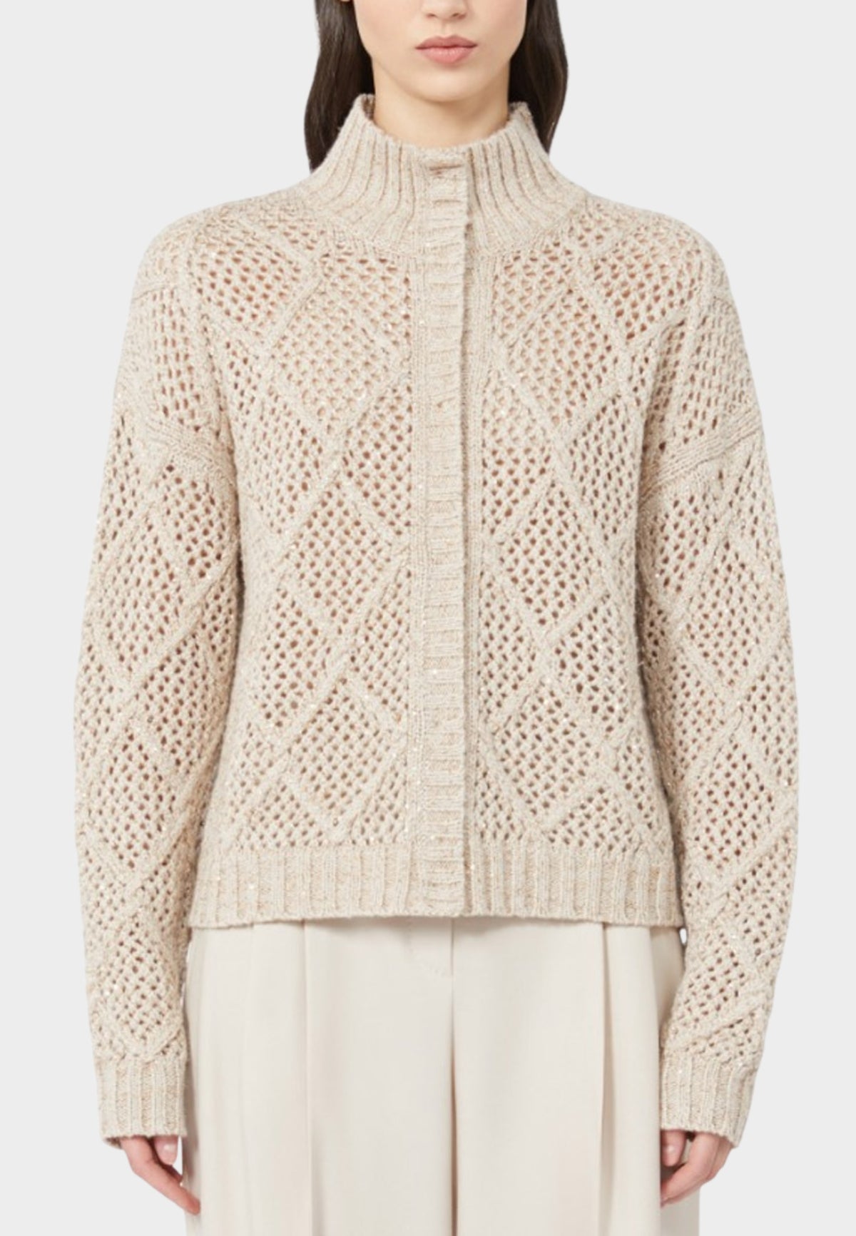 Max Mara Studio Ghinea - Cardigan in Lana e Cashmere con Paillettes 