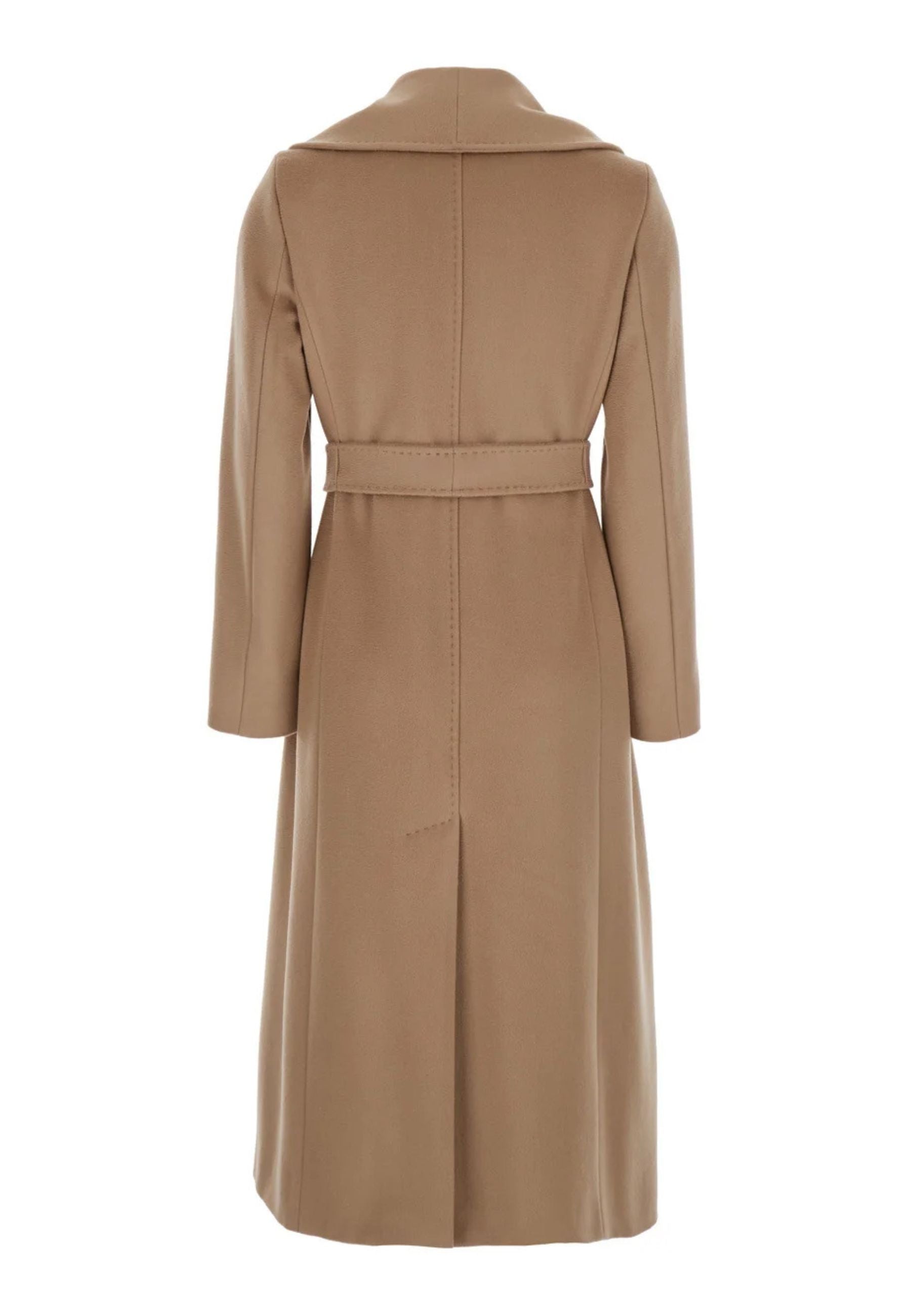 Max Mara Studio Cappotto in Lana Vergine Cammello con Cintura 